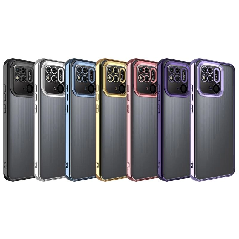Xiaomi Uyumlu  Redmi 10C Kılıf Kamera Korumalı Logo Gösteren Zore Omega Kapak