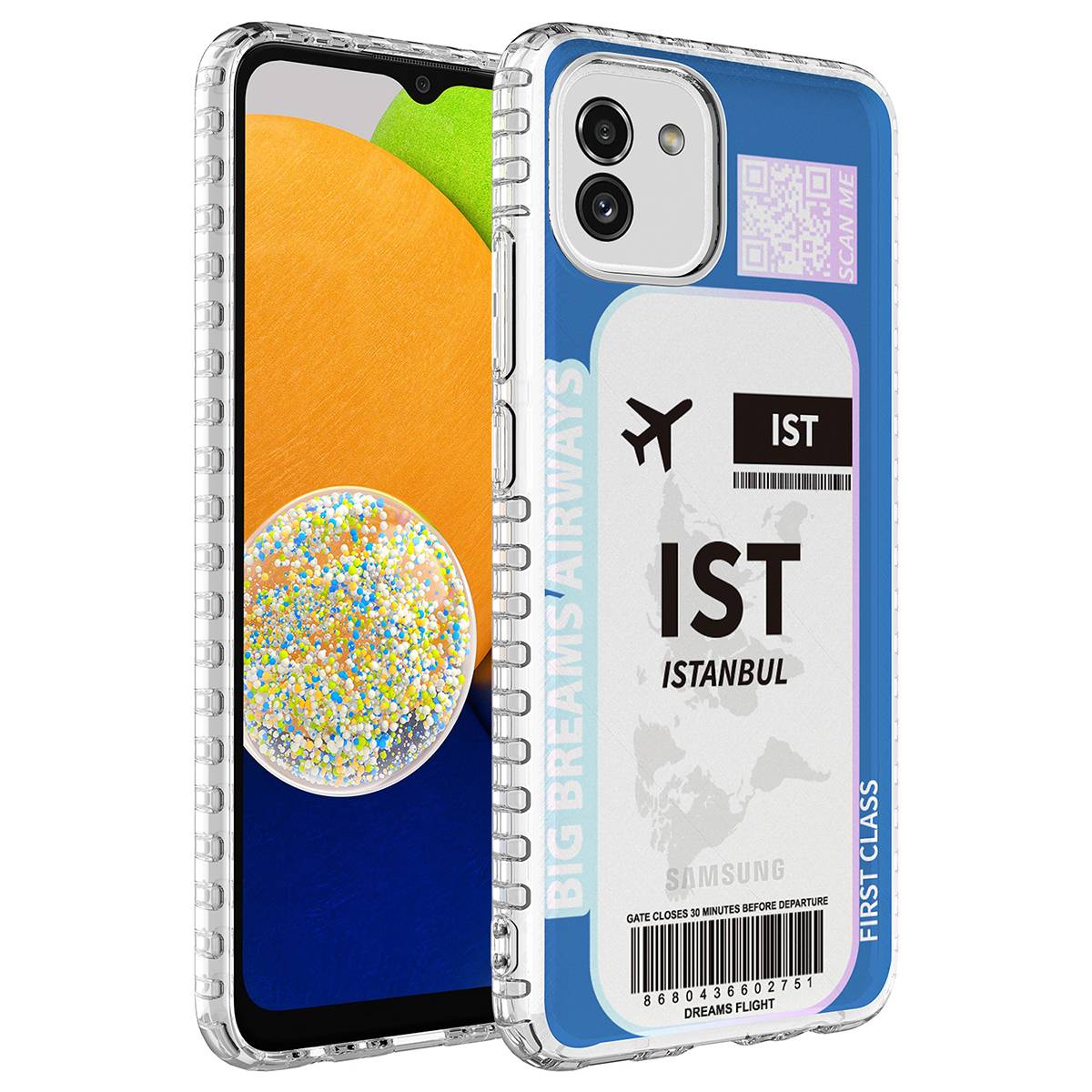 Galaxy Uyumlu A04 Kılıf Airbag Kenarlı Renkli Desenli Silikon Zore Elegans Kapak-No4