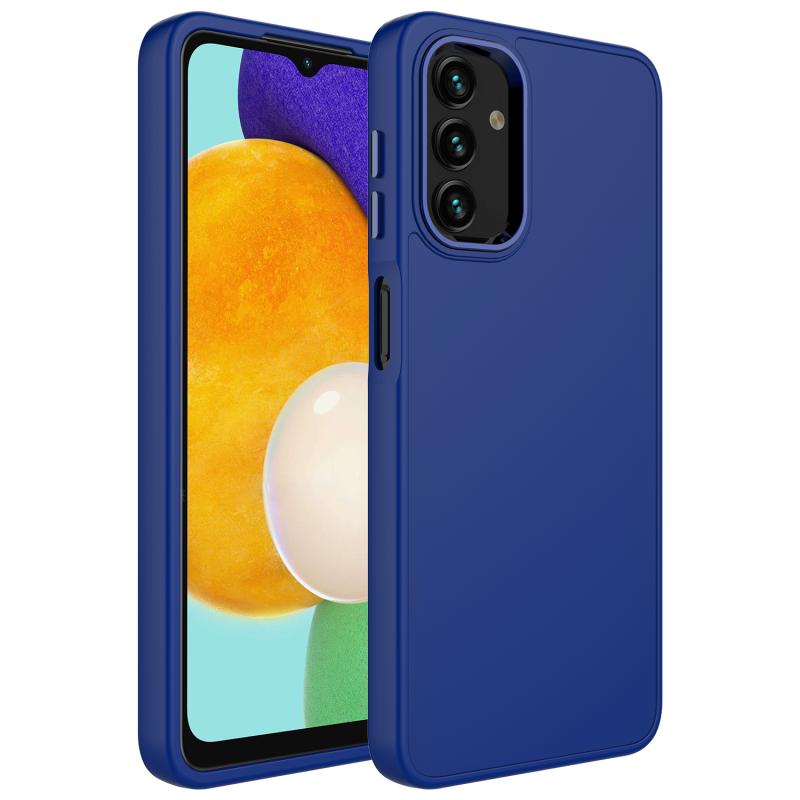 Galaxy Uyumlu A04 Kılıf Metal Çerçeve ve Buton Tasarımlı Silikon Zore Luna Kapak