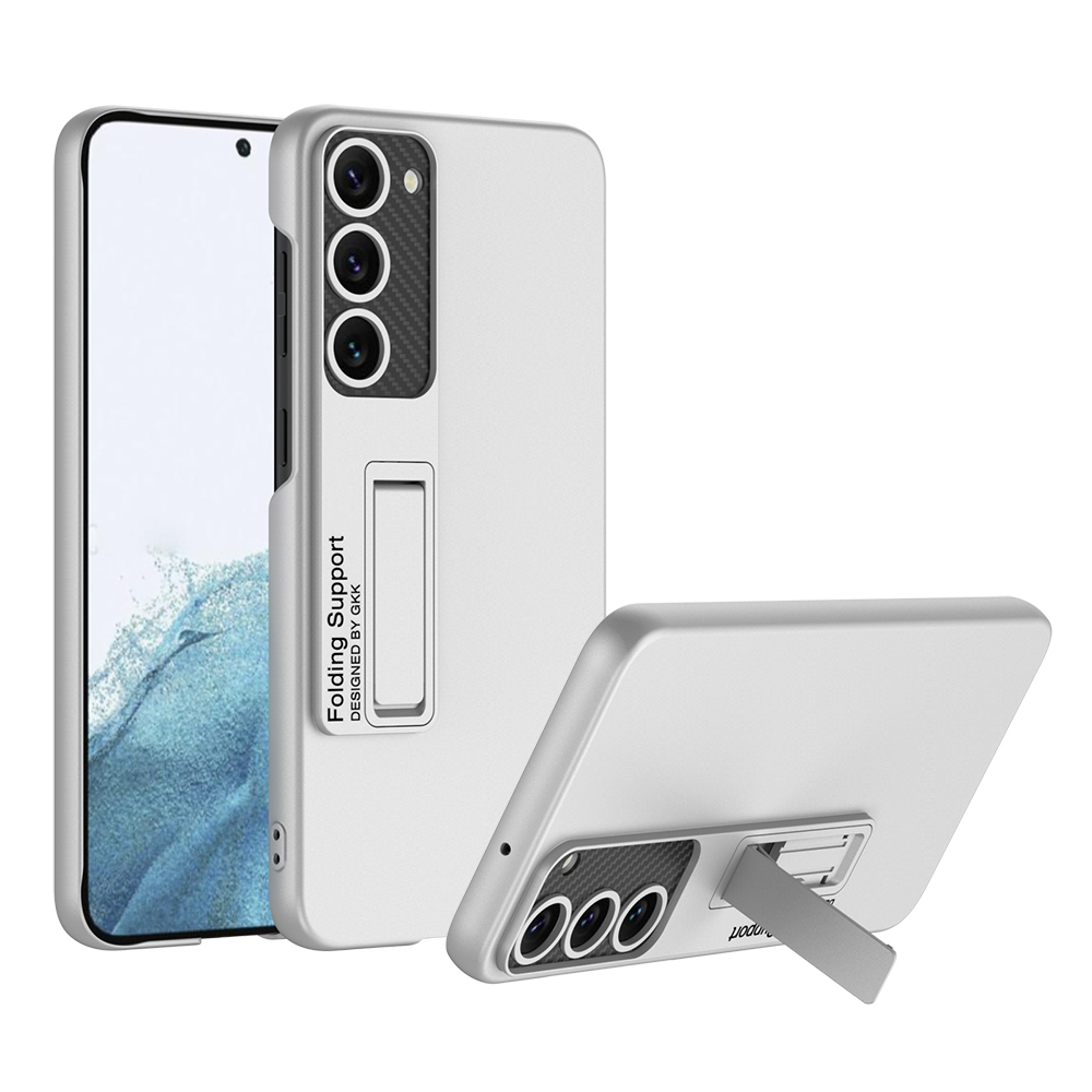 Galaxy Uyumlu S23 Kılıf Zore Standlı Ays Kapak-Gümüş
