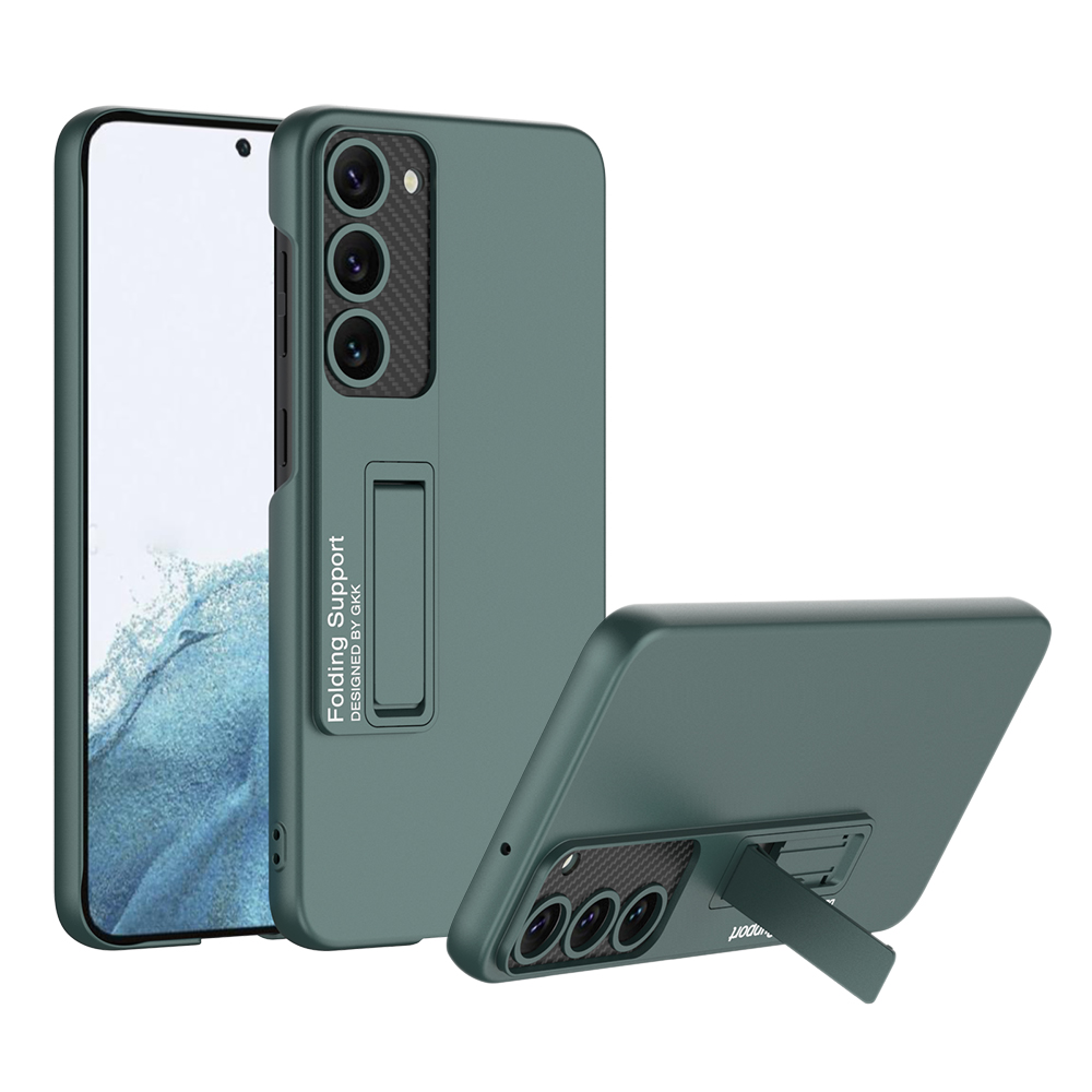 Galaxy Uyumlu S23 Kılıf Zore Standlı Ays Kapak-Koyu yeşil