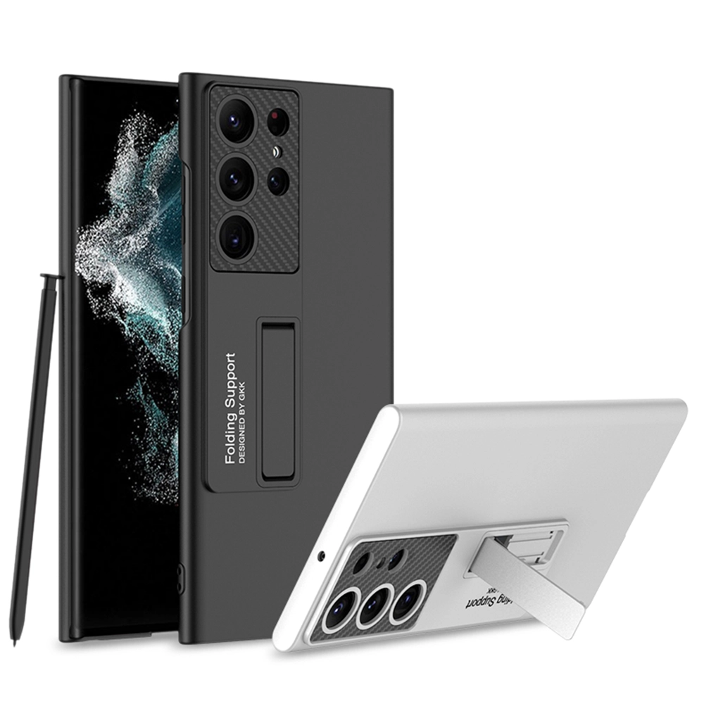 Galaxy Uyumlu S23 Ultra Kılıf Zore Standlı Ays Kapak-Kırmızı