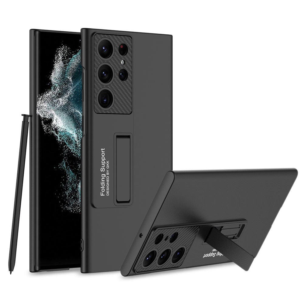 Galaxy Uyumlu S23 Ultra Kılıf Zore Standlı Ays Kapak-Siyah