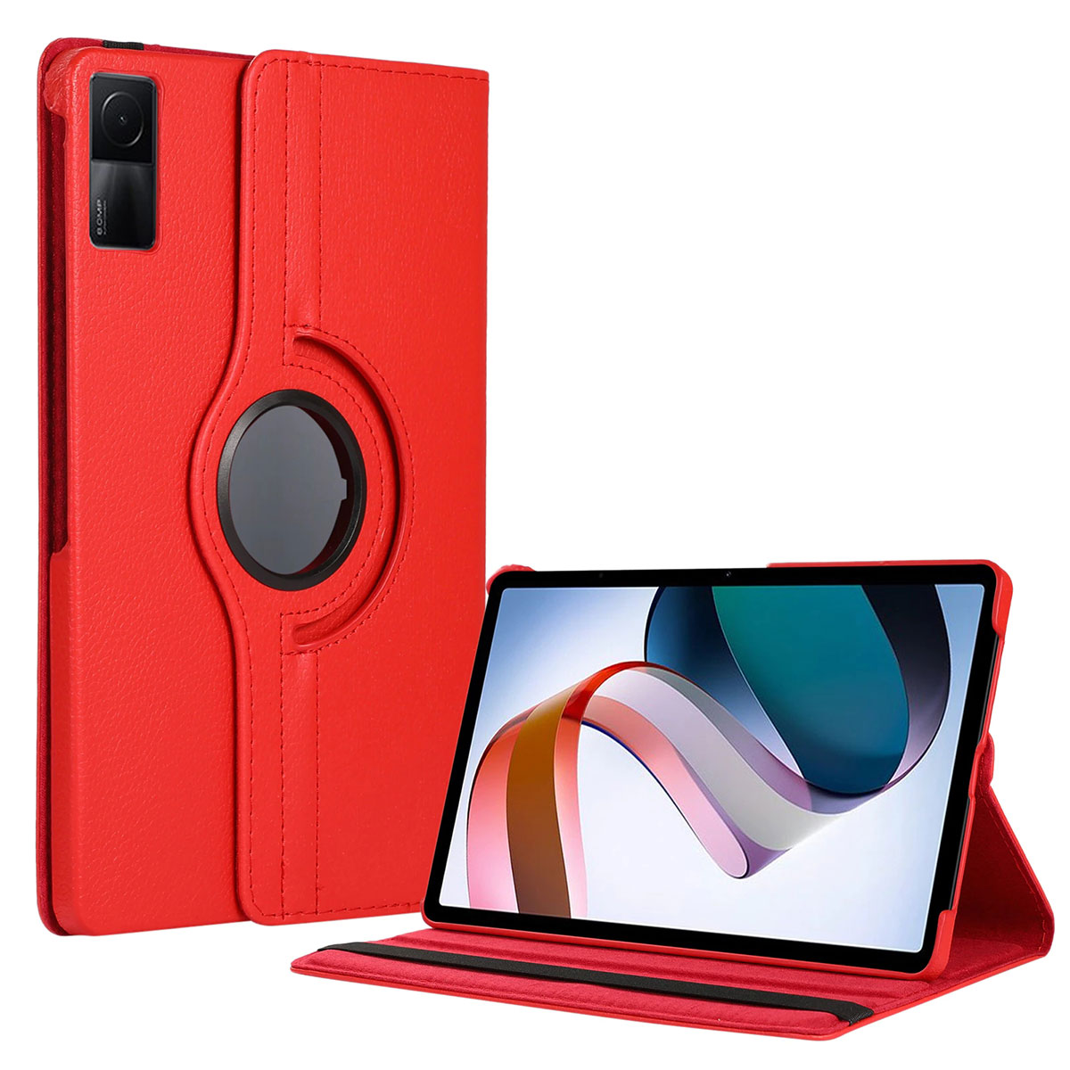 Xiaomi Uyumlu  Redmi Pad Zore Dönebilen Standlı Kılıf-Kırmızı