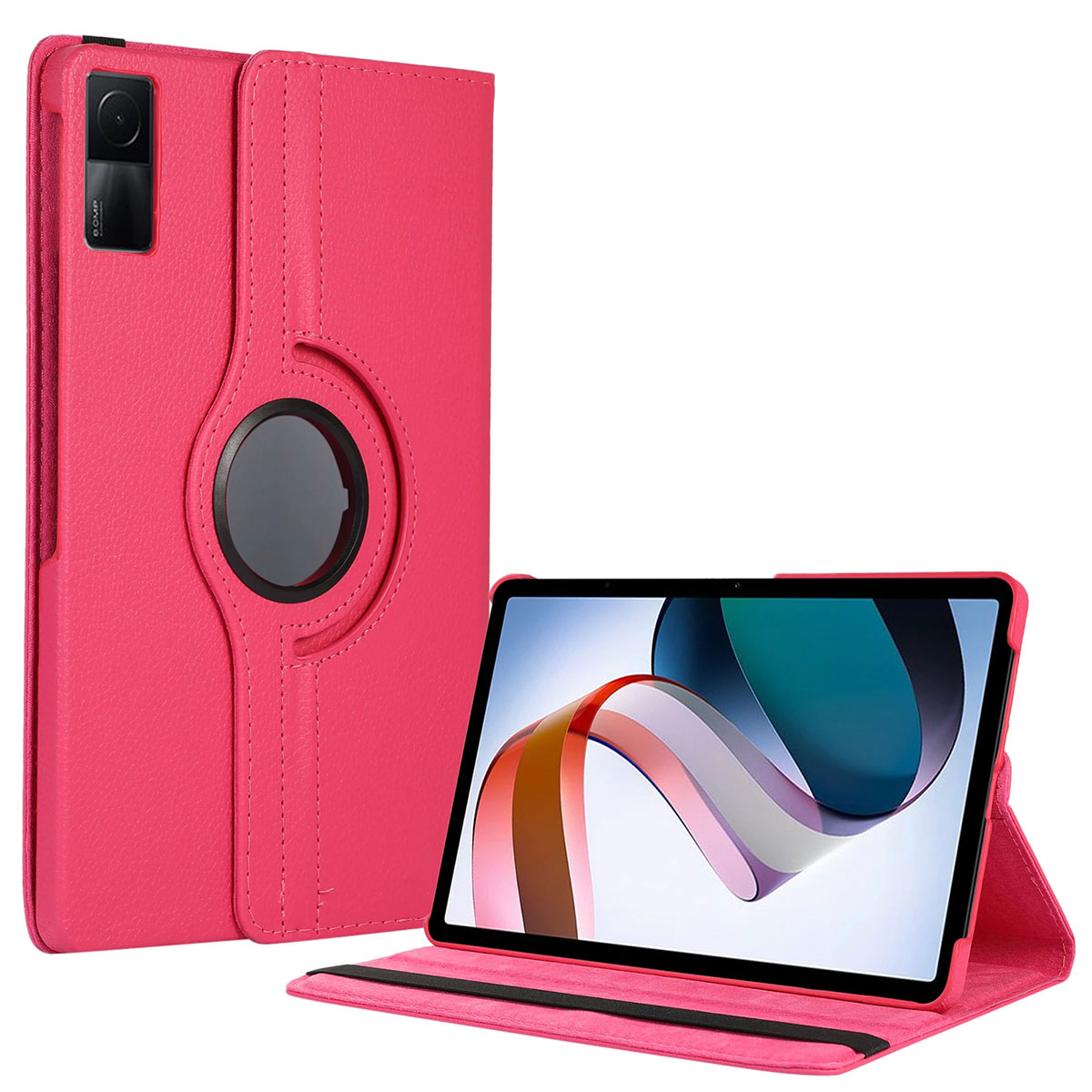 Xiaomi Uyumlu  Redmi Pad Zore Dönebilen Standlı Kılıf-Pembe koyu