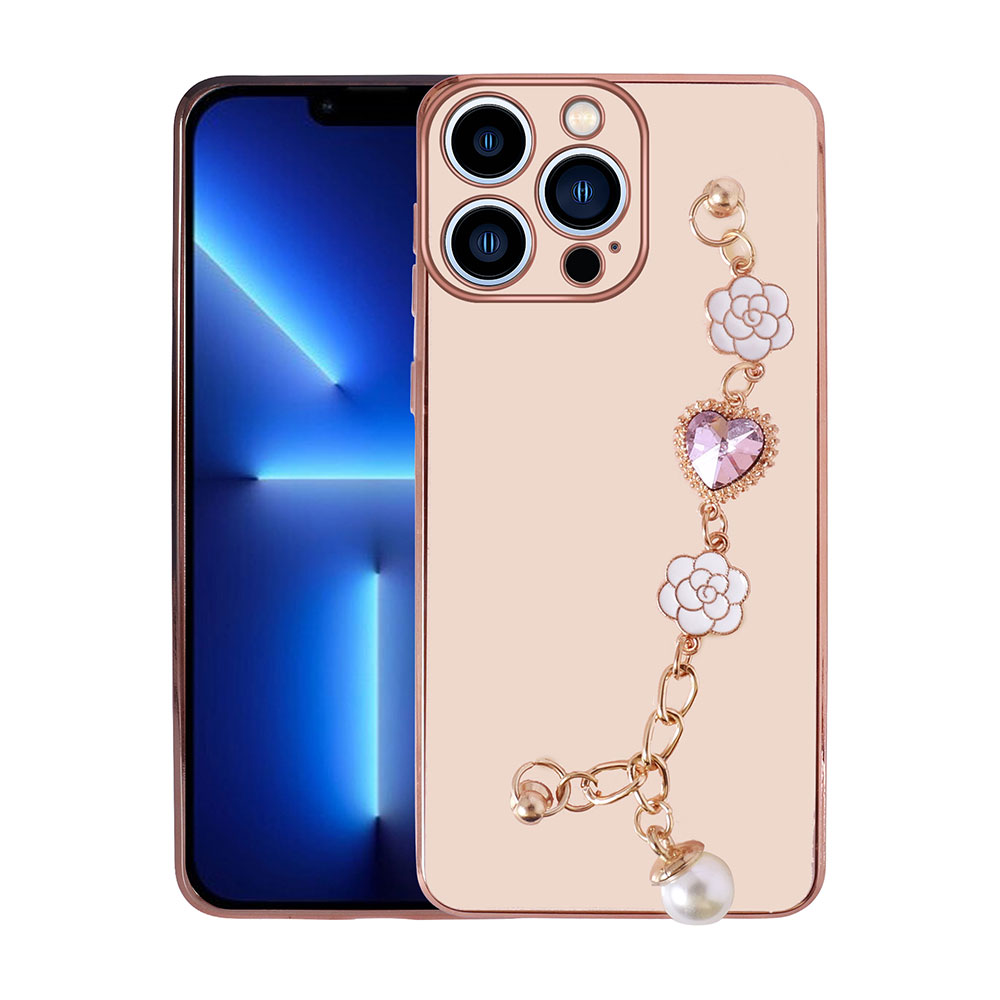iPhone Uyumlu 14 Pro Kılıf El Tutamaçlı Kamera Korumalı Zore Taka Silikon Kapak-Pembe
