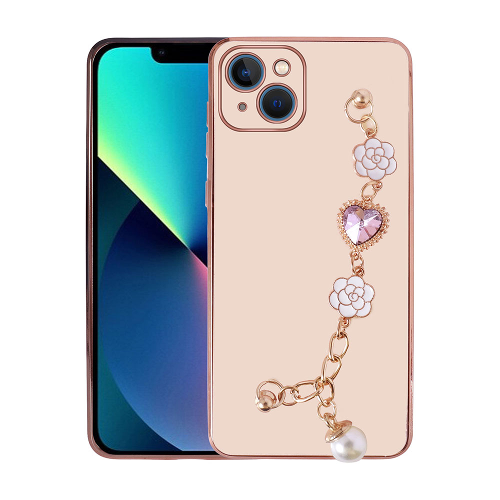 iPhone Uyumlu 14 Plus Kılıf El Tutamaçlı Kamera Korumalı Zore Taka Silikon Kapak-Pembe