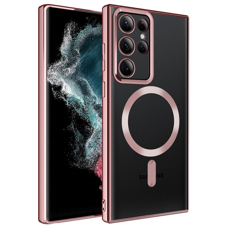 Galaxy Uyumlu S22 Ultra Kılıf M-safe Wireless Şarj Özellikli Zore Setro Silikon