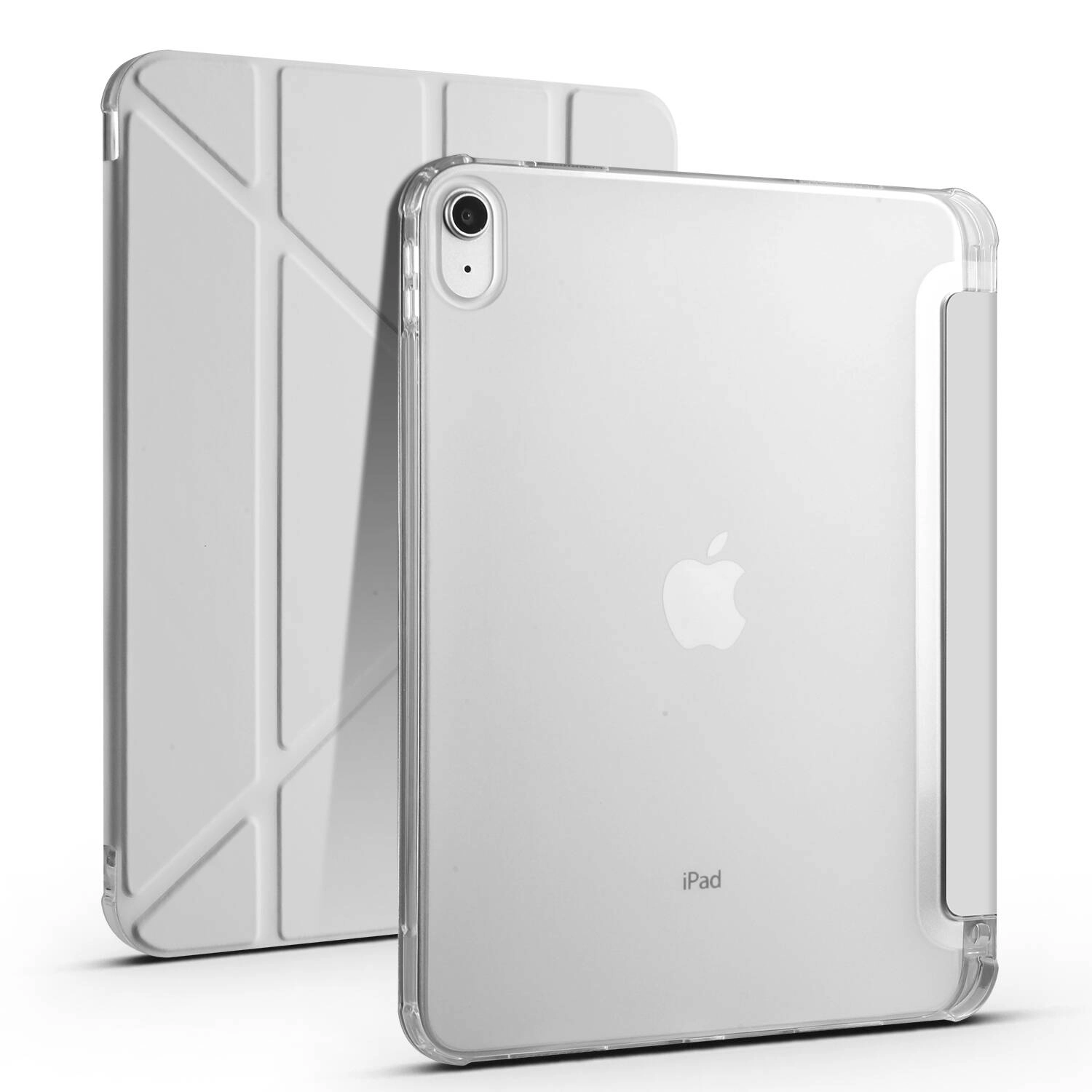 iPad Uyumlu 10.9 2022 (10.Nesil) Kılıf Zore Tri Folding Kalem Bölmeli Standlı Kılıf-Kırmızı