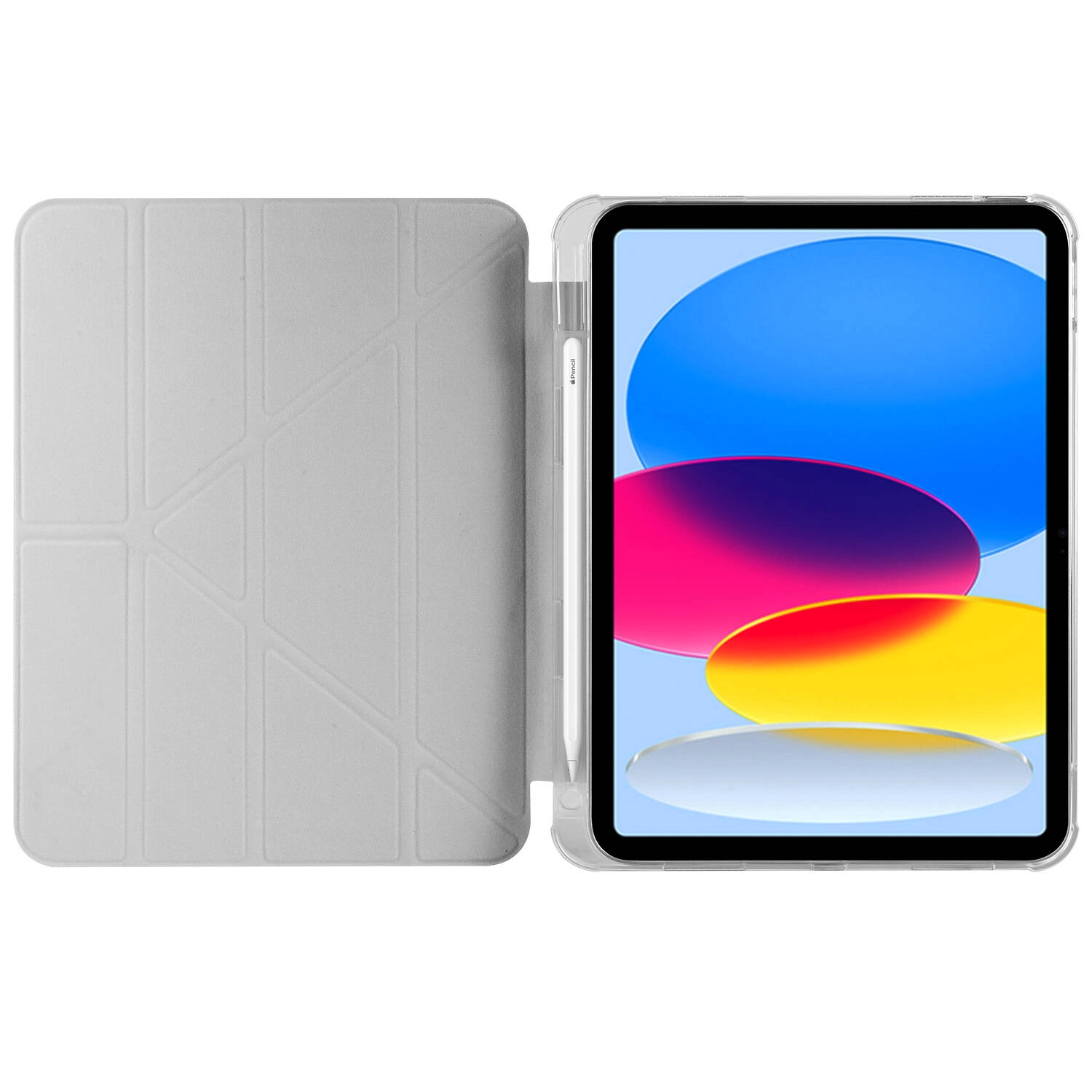 iPad Uyumlu 10.9 2022 (10.Nesil) Kılıf Zore Tri Folding Kalem Bölmeli Standlı Kılıf-Kırmızı