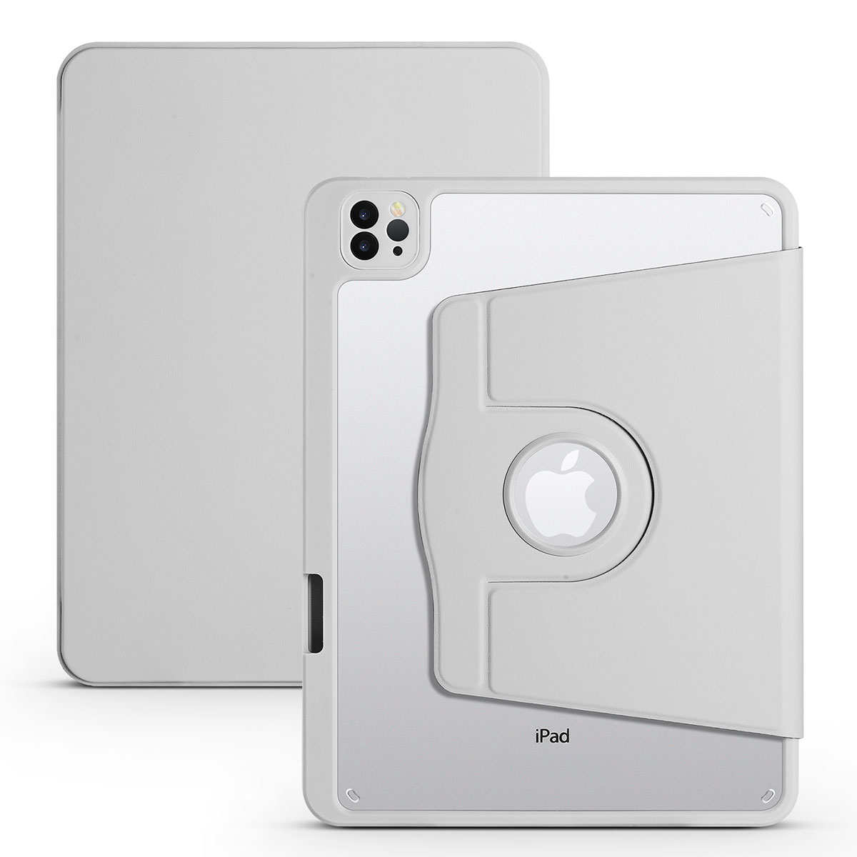 iPad Uyumlu Air 10.9 2020 (4.Nesil) Kılıf Zore Termik Kalem Bölmeli Dönebilen Standlı Kılıf-Gri