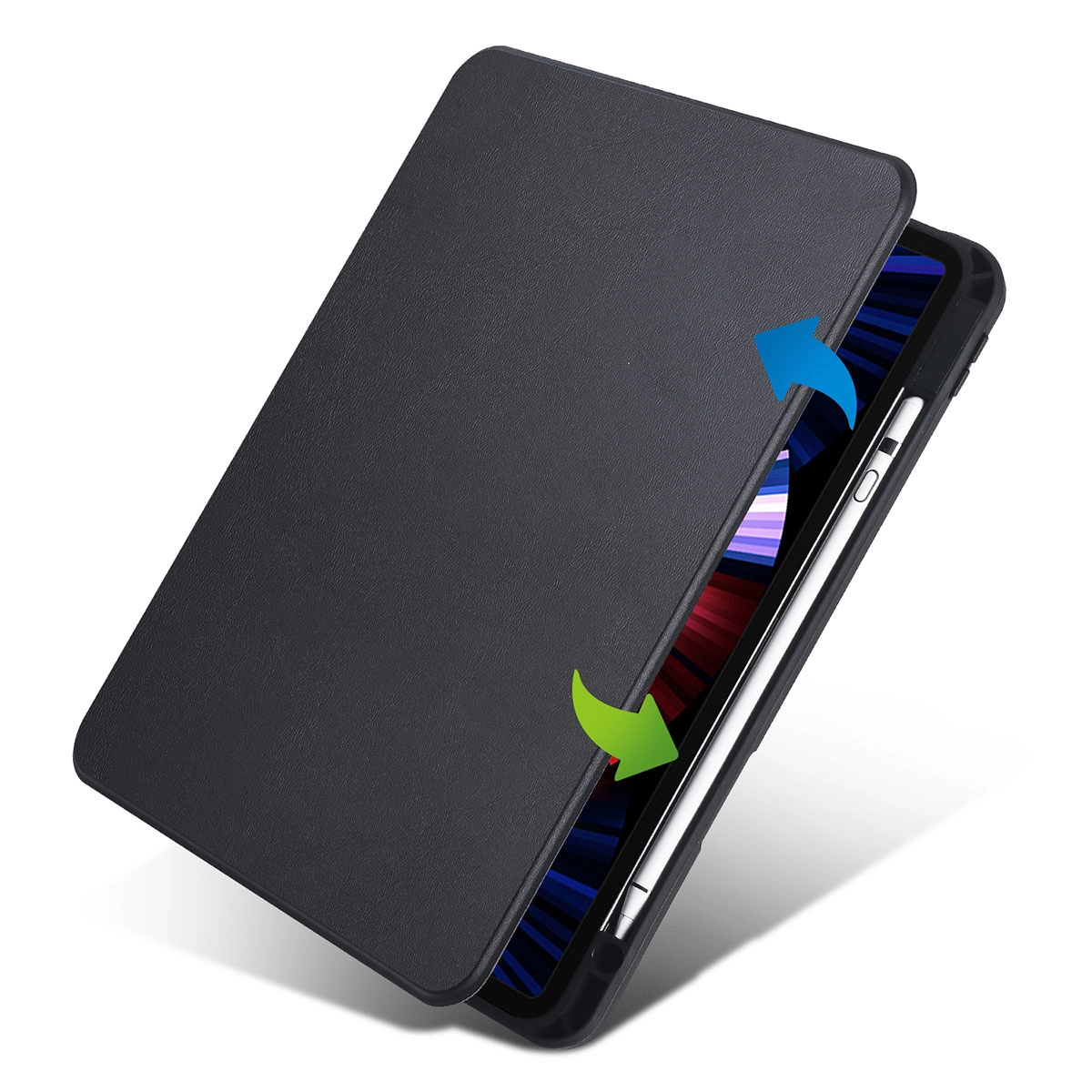 iPad Uyumlu Pro 11 2020 (2.Nesil) Kılıf Zore Termik Kalem Bölmeli Dönebilen Standlı Kılıf