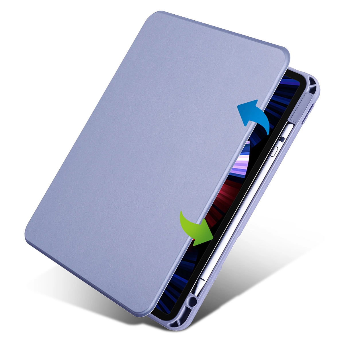iPad Uyumlu Pro 11 2021 (3.Nesil) Kılıf Zore Termik Kalem Bölmeli Dönebilen Standlı Kılıf