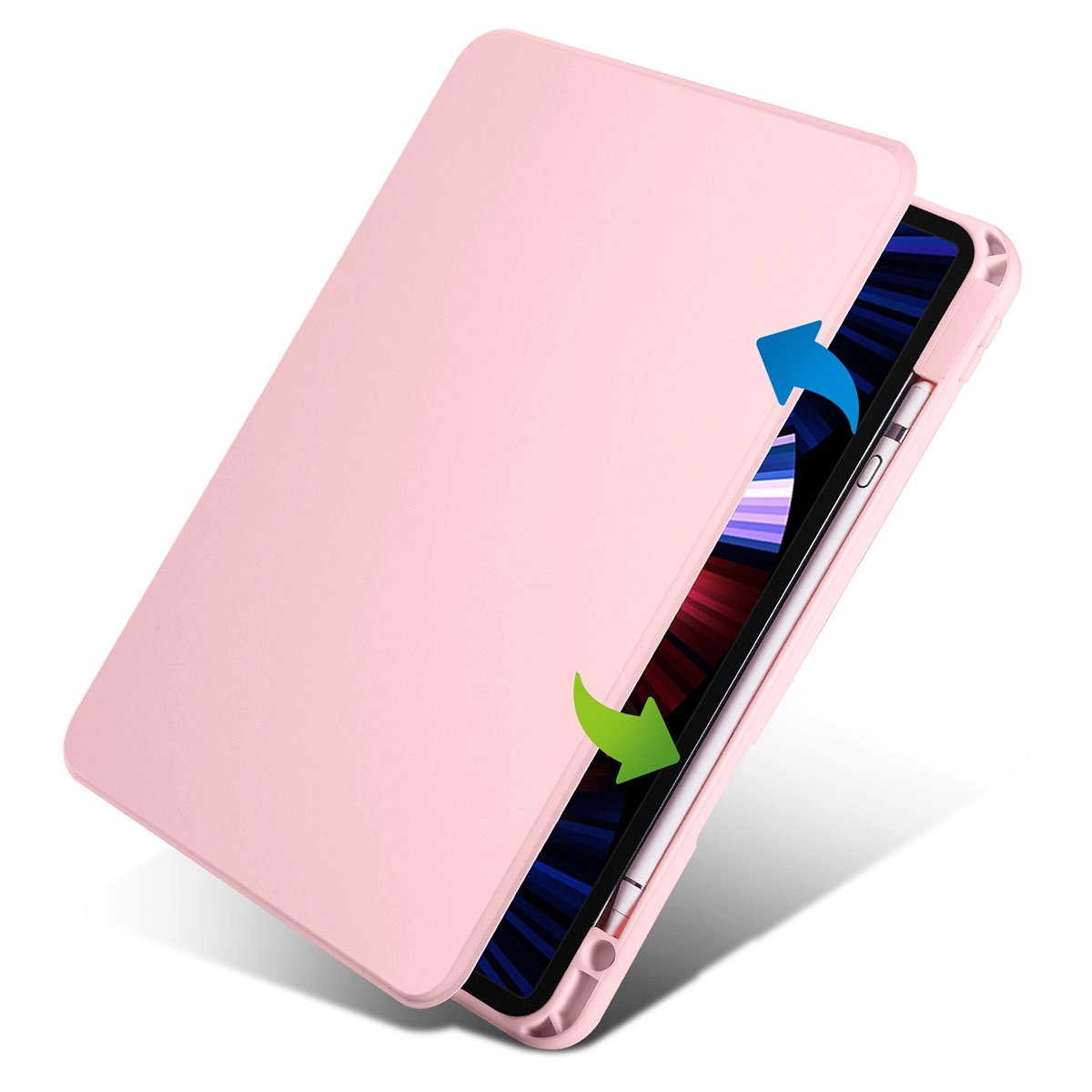 iPad Uyumlu Pro 11 2018 Kılıf Zore Termik Kalem Bölmeli Dönebilen Standlı Kılıf