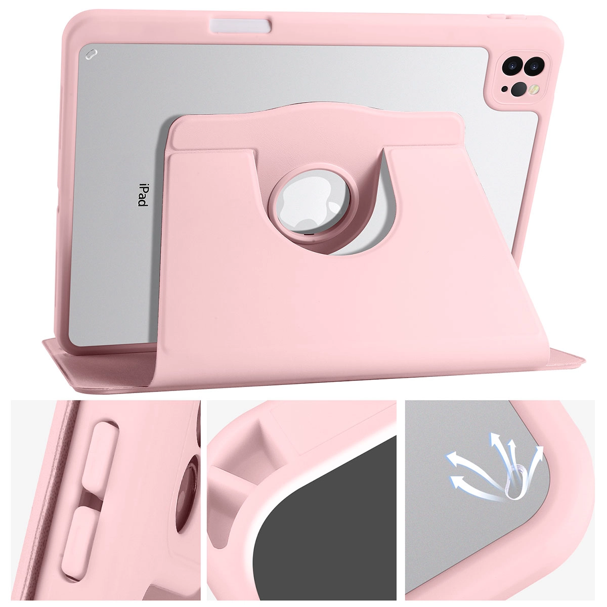 iPad Uyumlu Pro 11 2018 Kılıf Zore Termik Kalem Bölmeli Dönebilen Standlı Kılıf