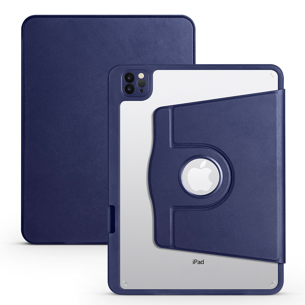 iPad Uyumlu Pro 11 2018 Kılıf Zore Termik Kalem Bölmeli Dönebilen Standlı Kılıf-Lacivert