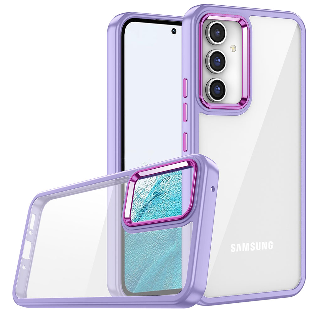 Galaxy Uyumlu A34 Kılıf Zore Flora Kapak-Lila