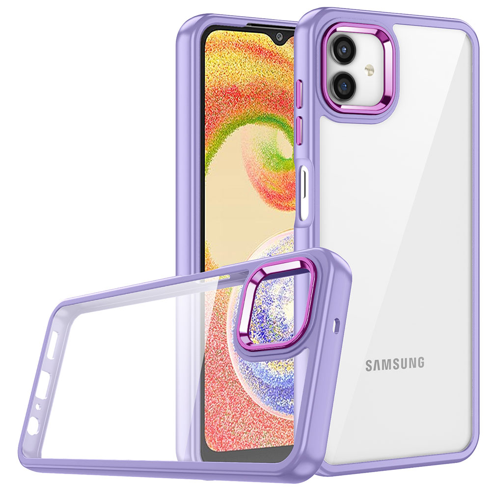 Galaxy Uyumlu A04 Kılıf Zore Flora Kapak-Lila