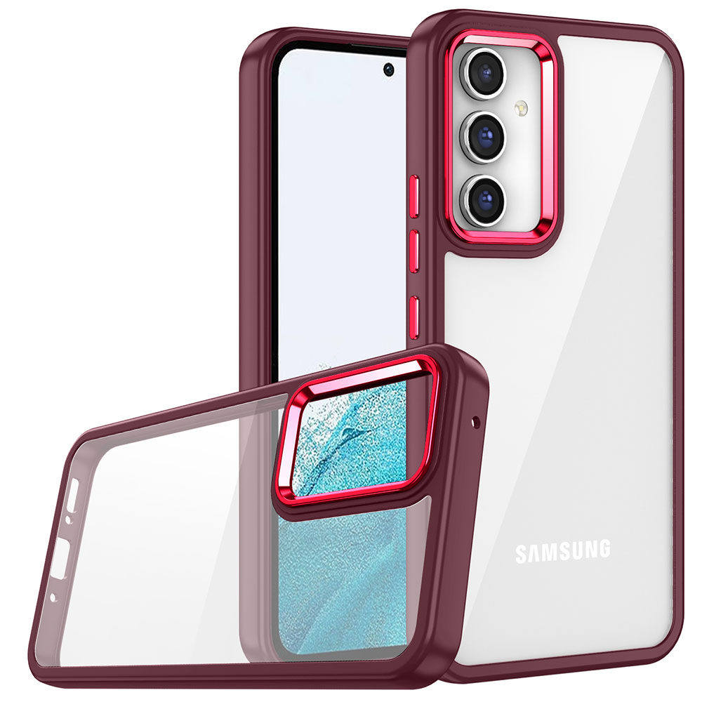 Galaxy Uyumlu A14 Kılıf Zore Flora Kapak-Kırmızı