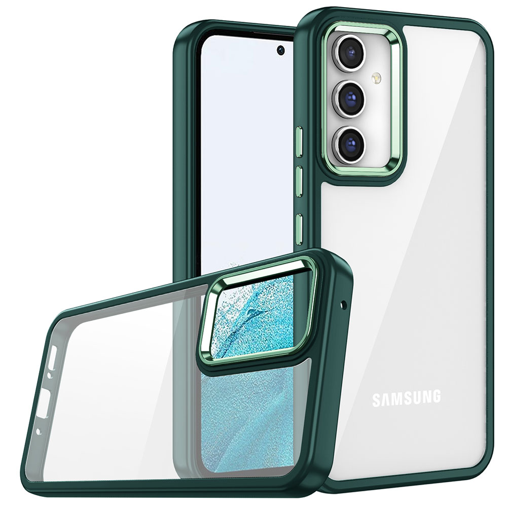 Galaxy Uyumlu A14 Kılıf Zore Flora Kapak-Yeşil