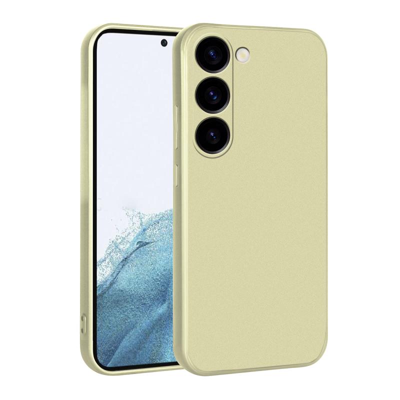 Galaxy Uyumlu S23 Kılıf Zore Premier Silikon Kapak-Gold