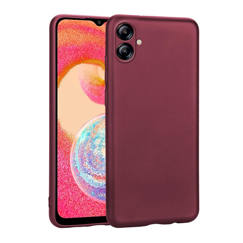 Galaxy Uyumlu A04E Kılıf Zore Premier Silikon Kapak-Mürdüm