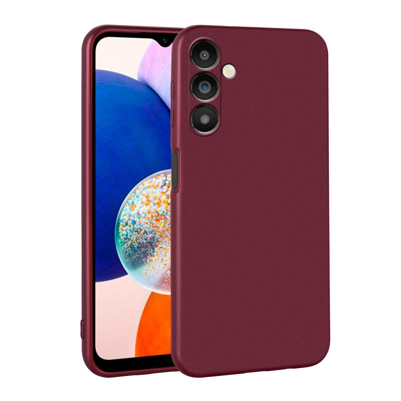 Galaxy Uyumlu A14 Kılıf Zore Premier Silikon Kapak-Mürdüm