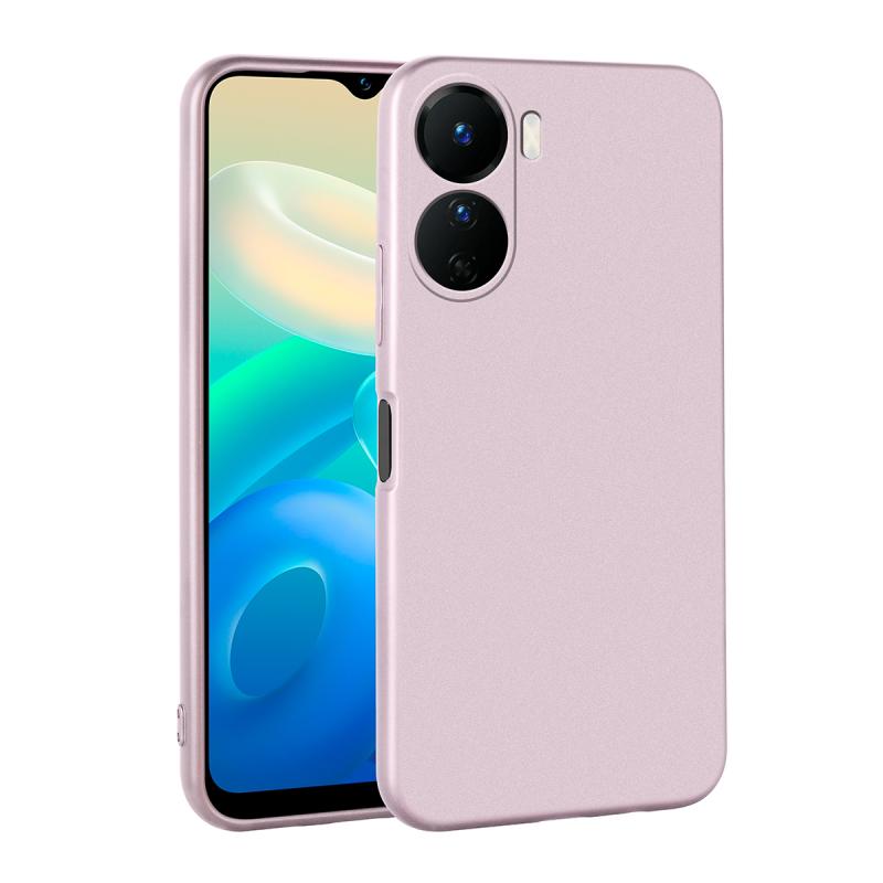 Vivo Y16 Kılıf Zore Premier Silikon Kapak-Rose gold