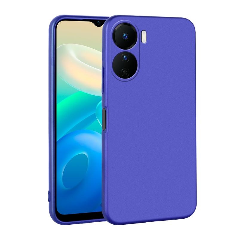 Vivo Y16 Kılıf Zore Premier Silikon Kapak-Saks mavi