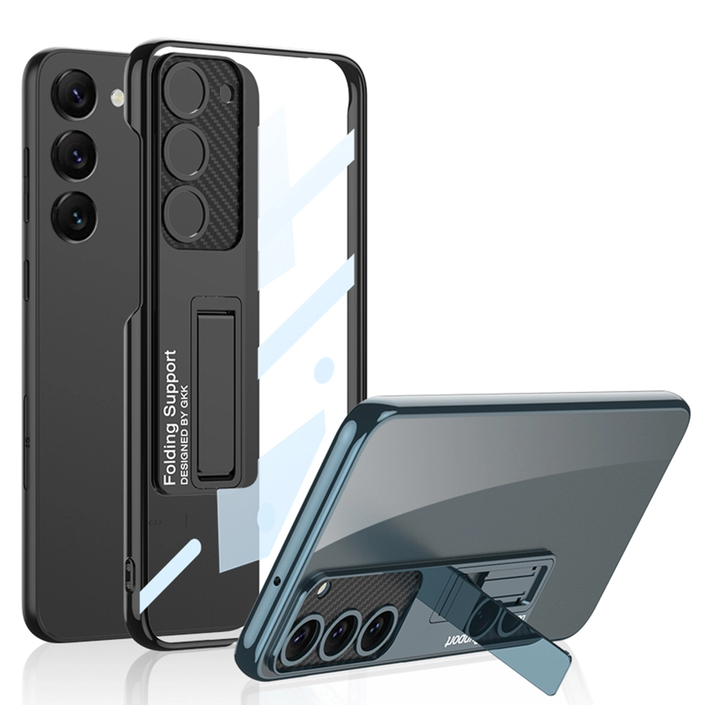 Galaxy Uyumlu S23 Plus Kılıf Kamera Korumalı Şeffaf Tasarımlı Zore Lego Standlı Kapak