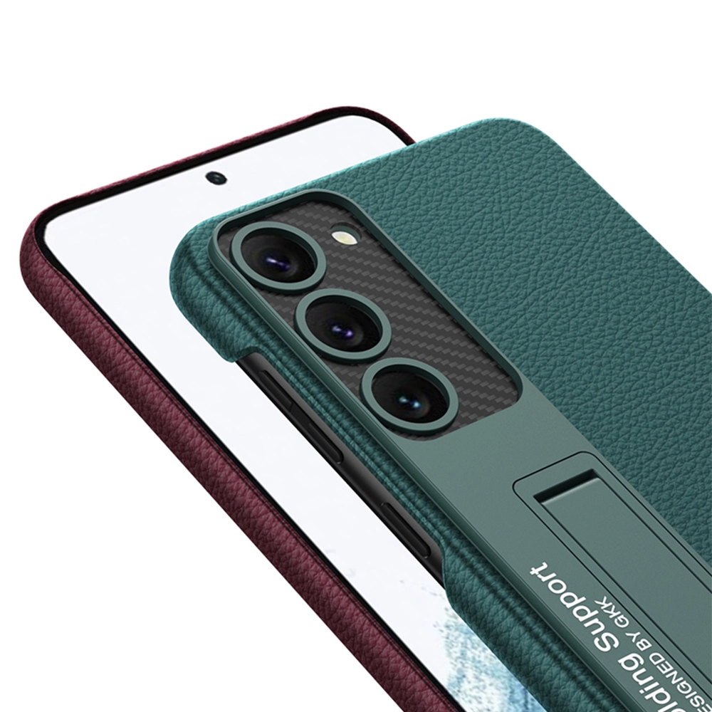 Galaxy Uyumlu S23 Plus Kılıf Zore Kıpta Standlı Kapak-Kırmızı