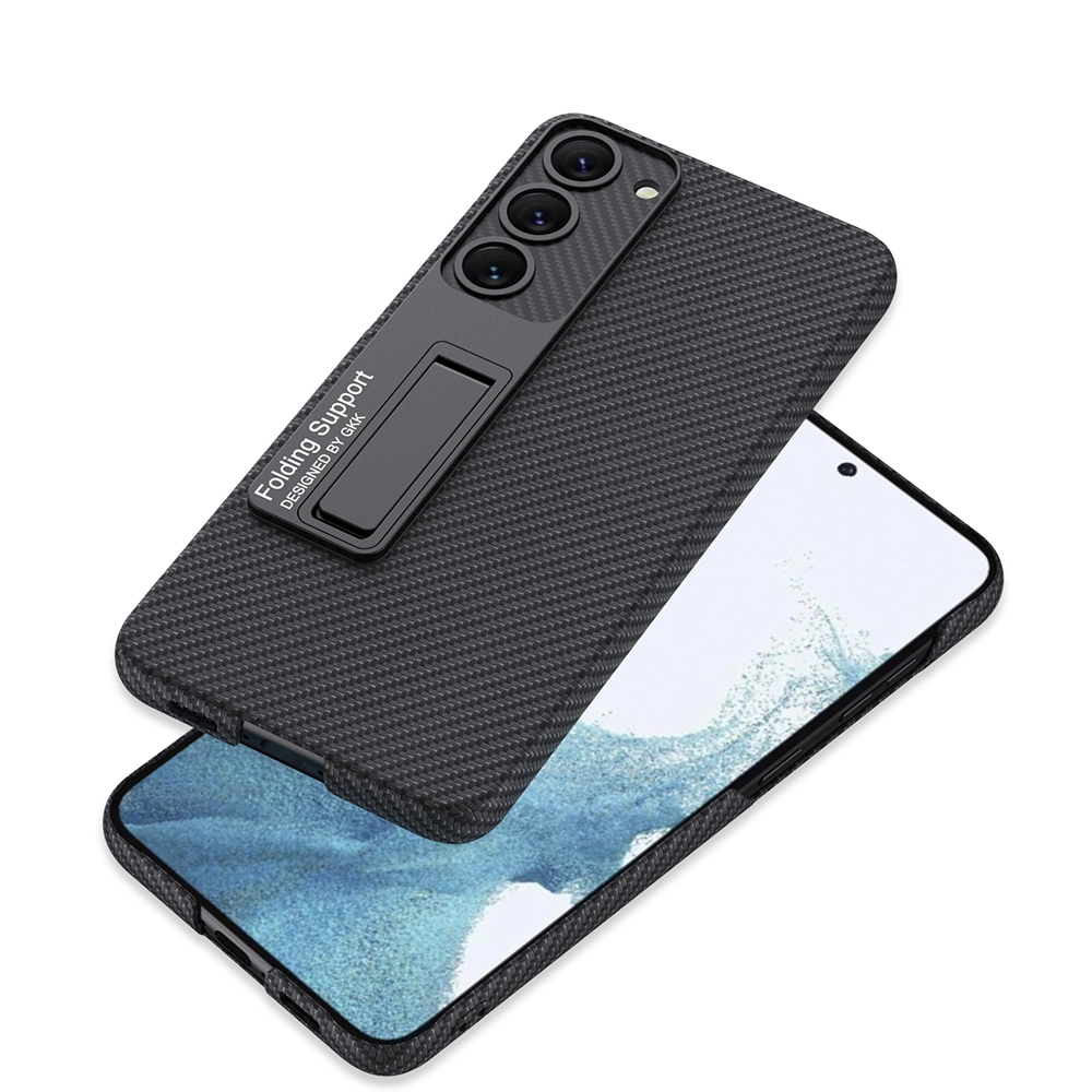 Galaxy Uyumlu S23 Kılıf Zore Kıpta Standlı Kapak-Kırmızı