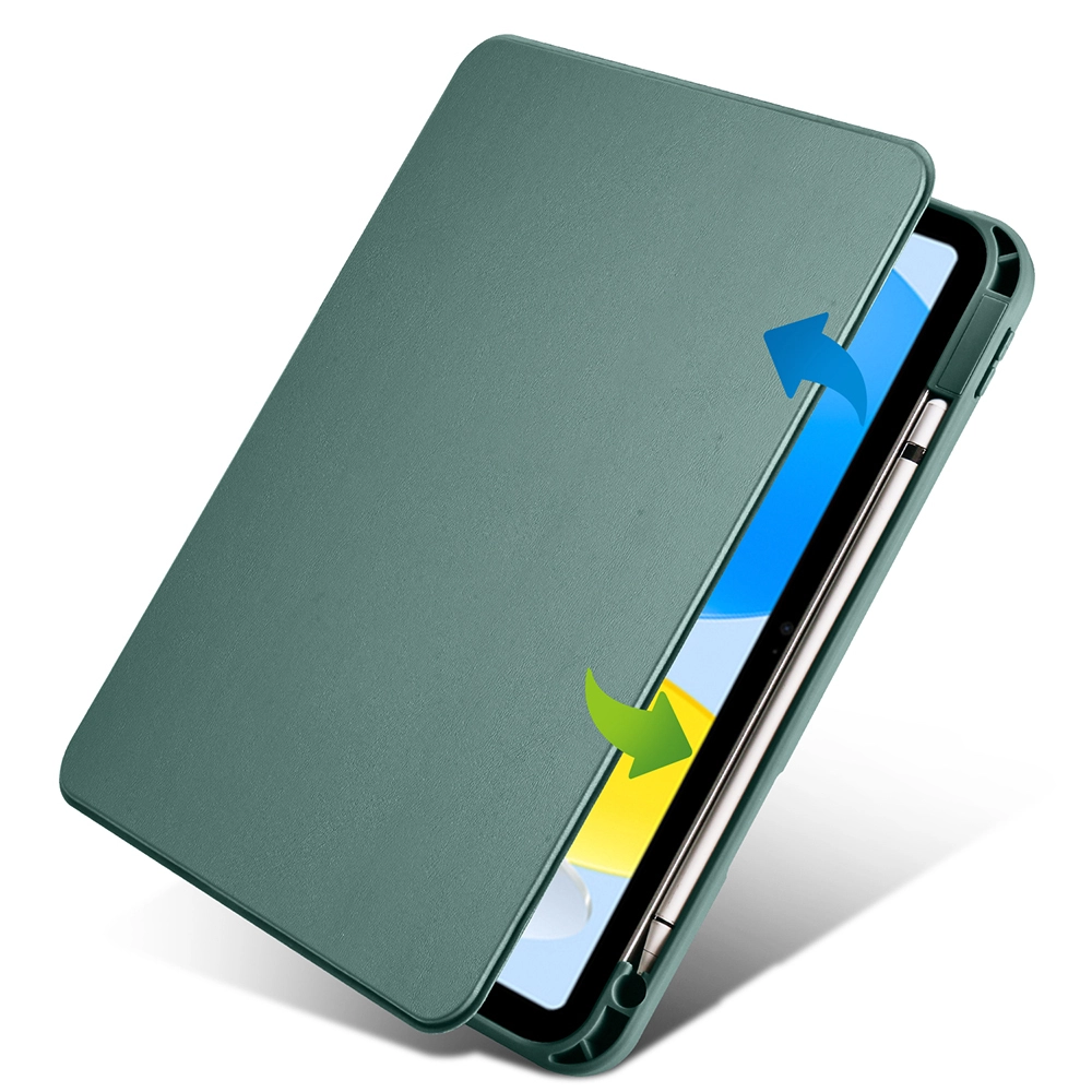 iPad Uyumlu 10.9 2022 (10.Nesil) Kılıf Zore Termik Kalem Bölmeli Dönebilen Standlı Kılıf