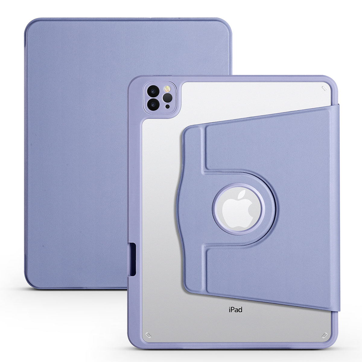 iPad Uyumlu 10.2 (8.Nesil) Kılıf Zore Termik Kalem Bölmeli Dönebilen Standlı Kılıf-Lavendery gray
