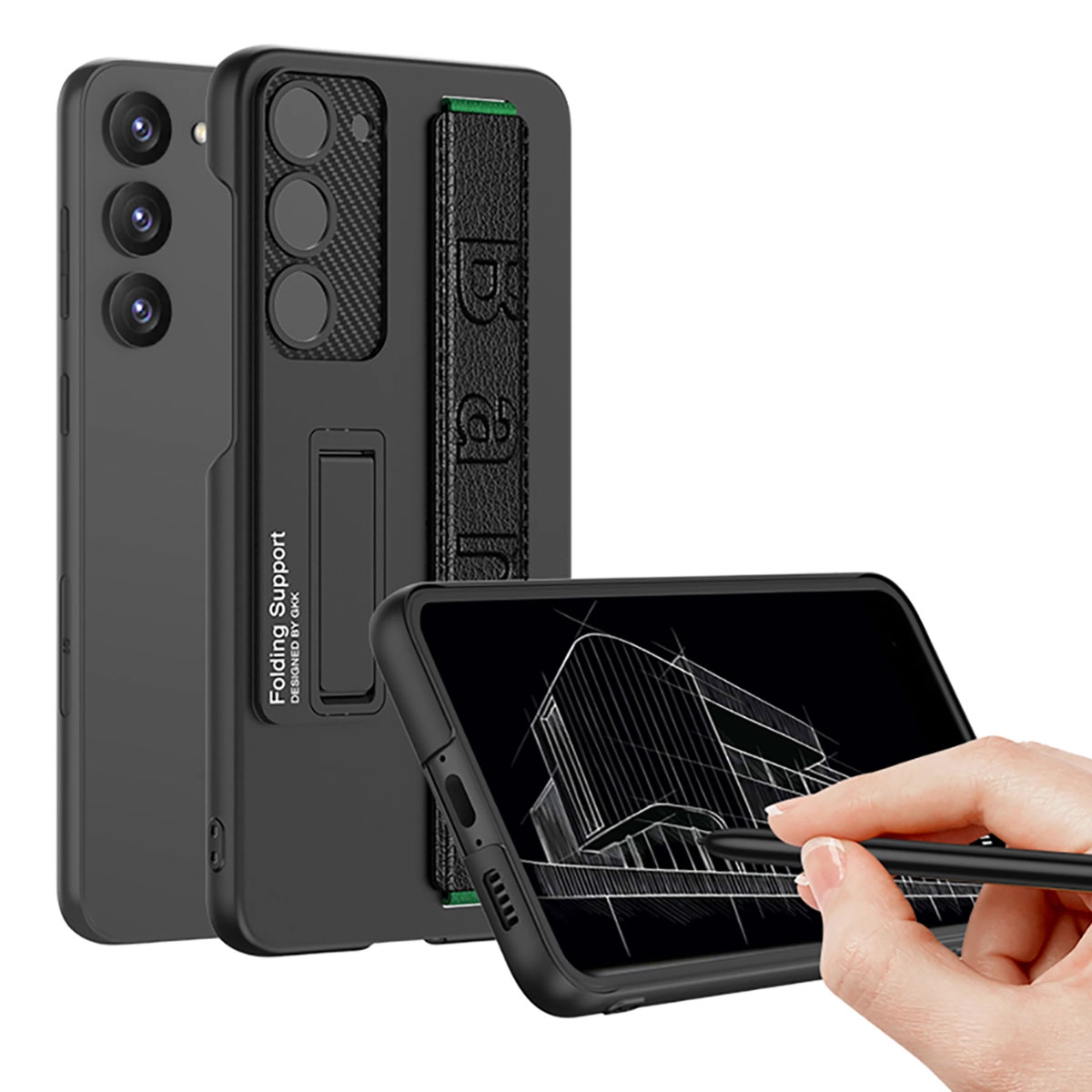 Galaxy Uyumlu S23 Plus Kılıf Standlı El Tutacaklı Zore Band Kapak