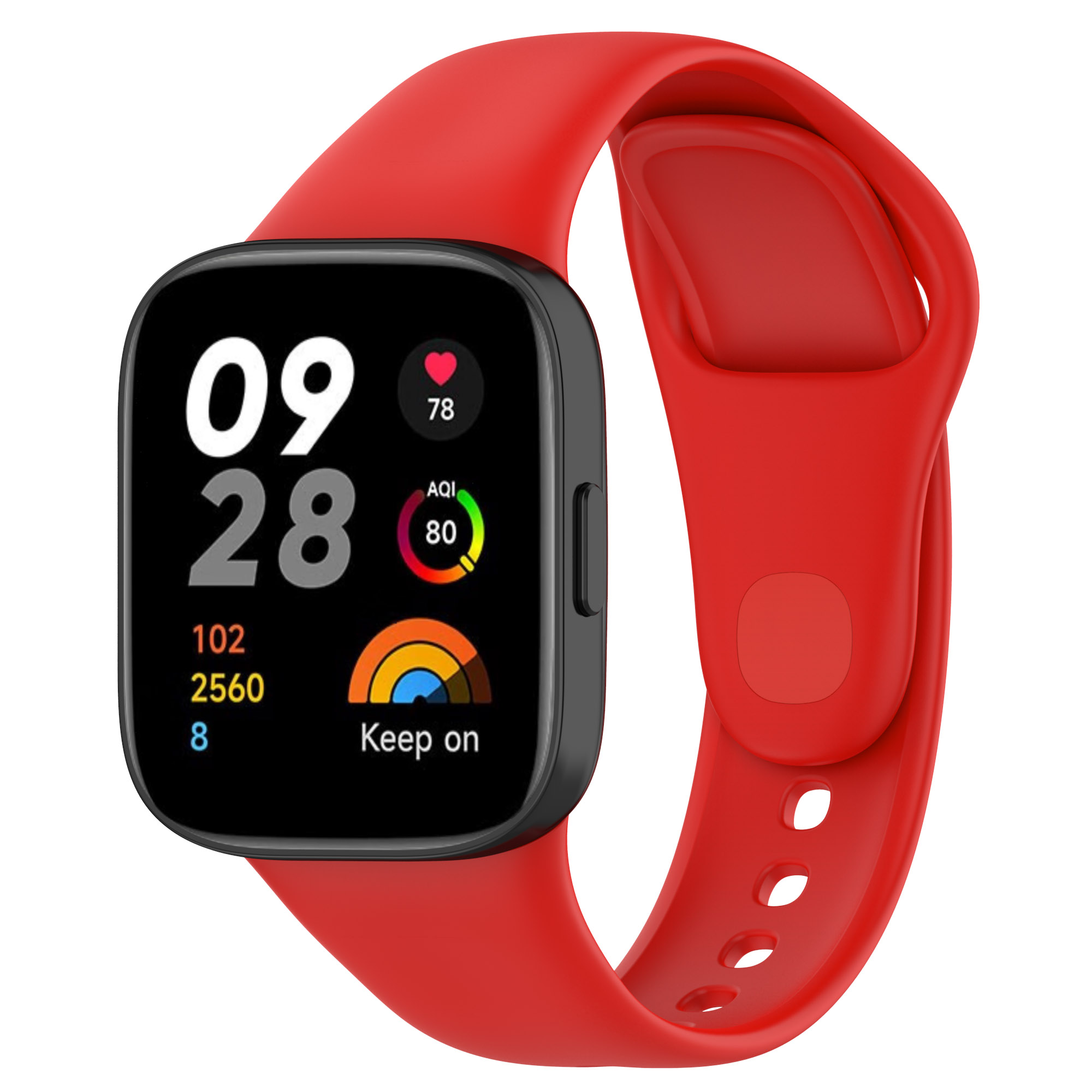 Xiaomi Uyumlu  Redmi Watch 3 Zore KRD-81 Silikon Kordon-Kırmızı