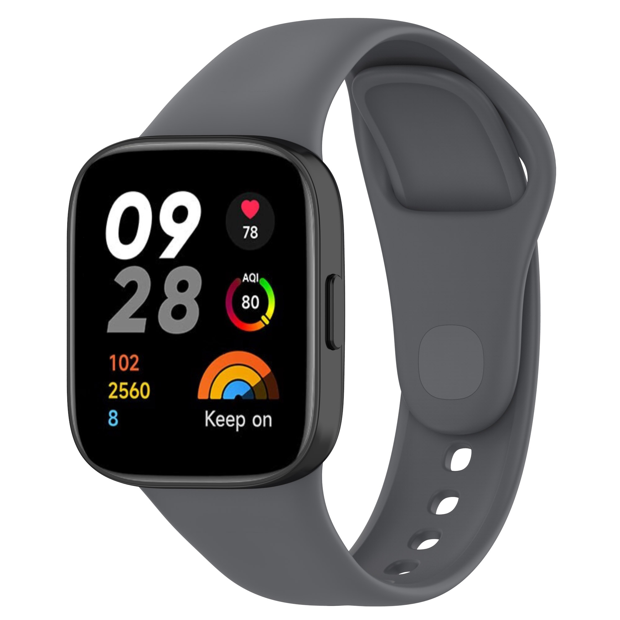 Xiaomi Uyumlu  Redmi Watch 3 Zore KRD-81 Silikon Kordon-Koyu gri