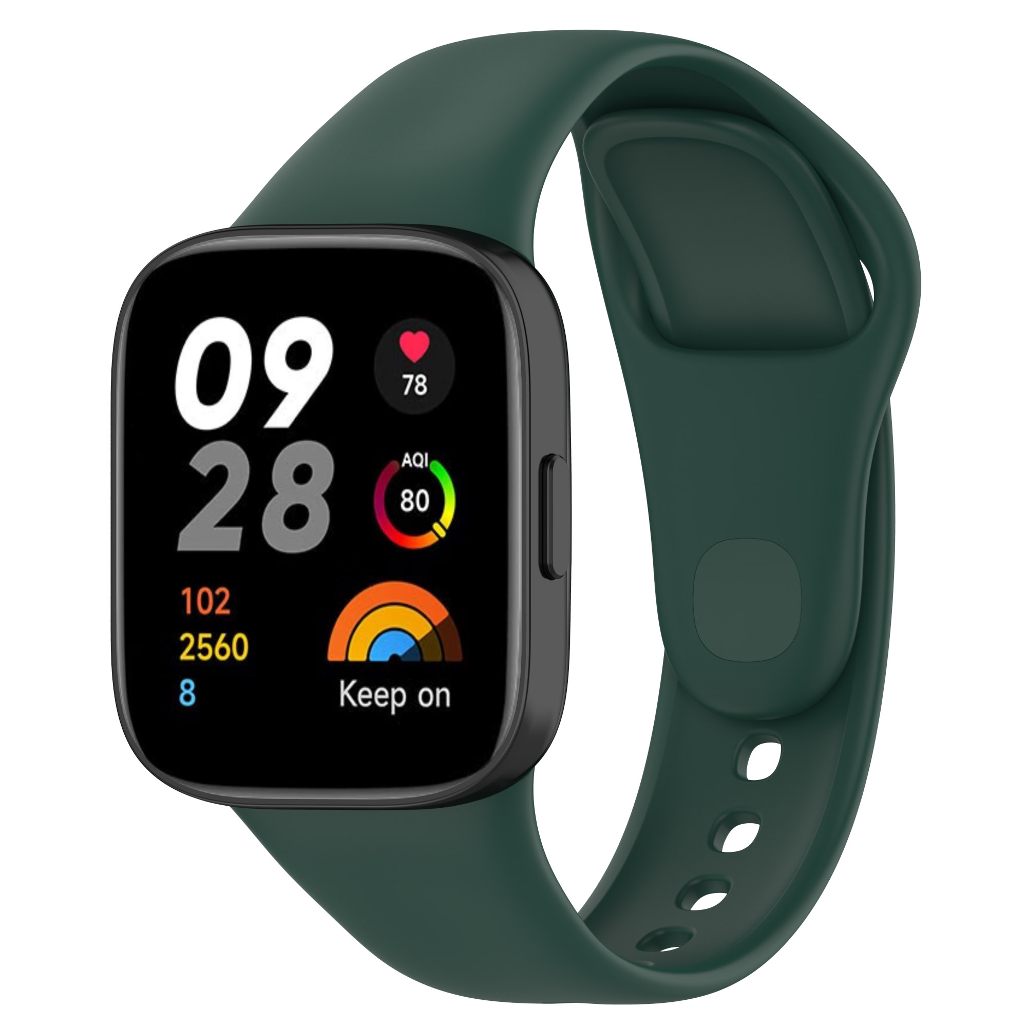 Xiaomi Uyumlu  Redmi Watch 3 Zore KRD-81 Silikon Kordon-Koyu yeşil
