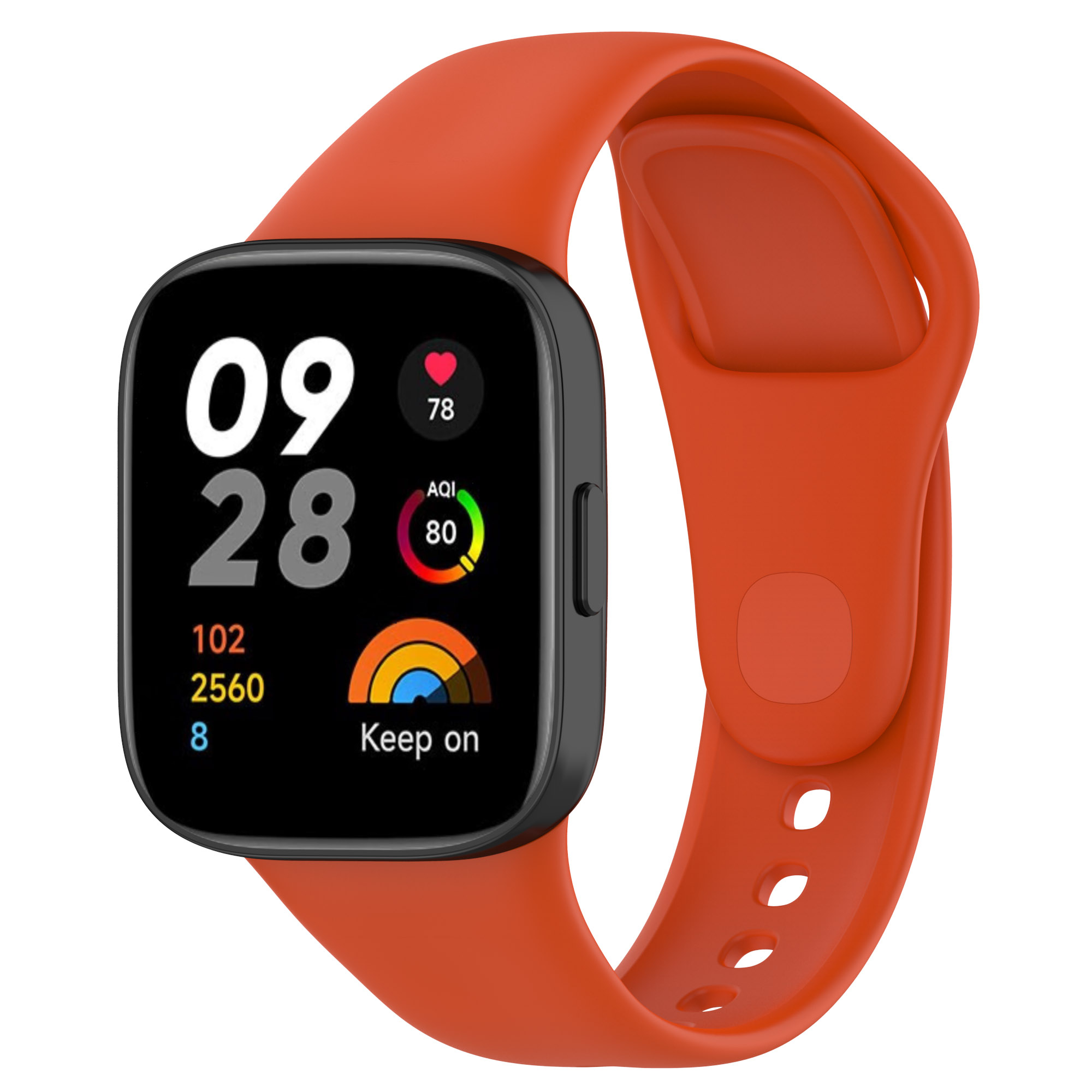 Xiaomi Uyumlu  Redmi Watch 3 Zore KRD-81 Silikon Kordon-Turuncu