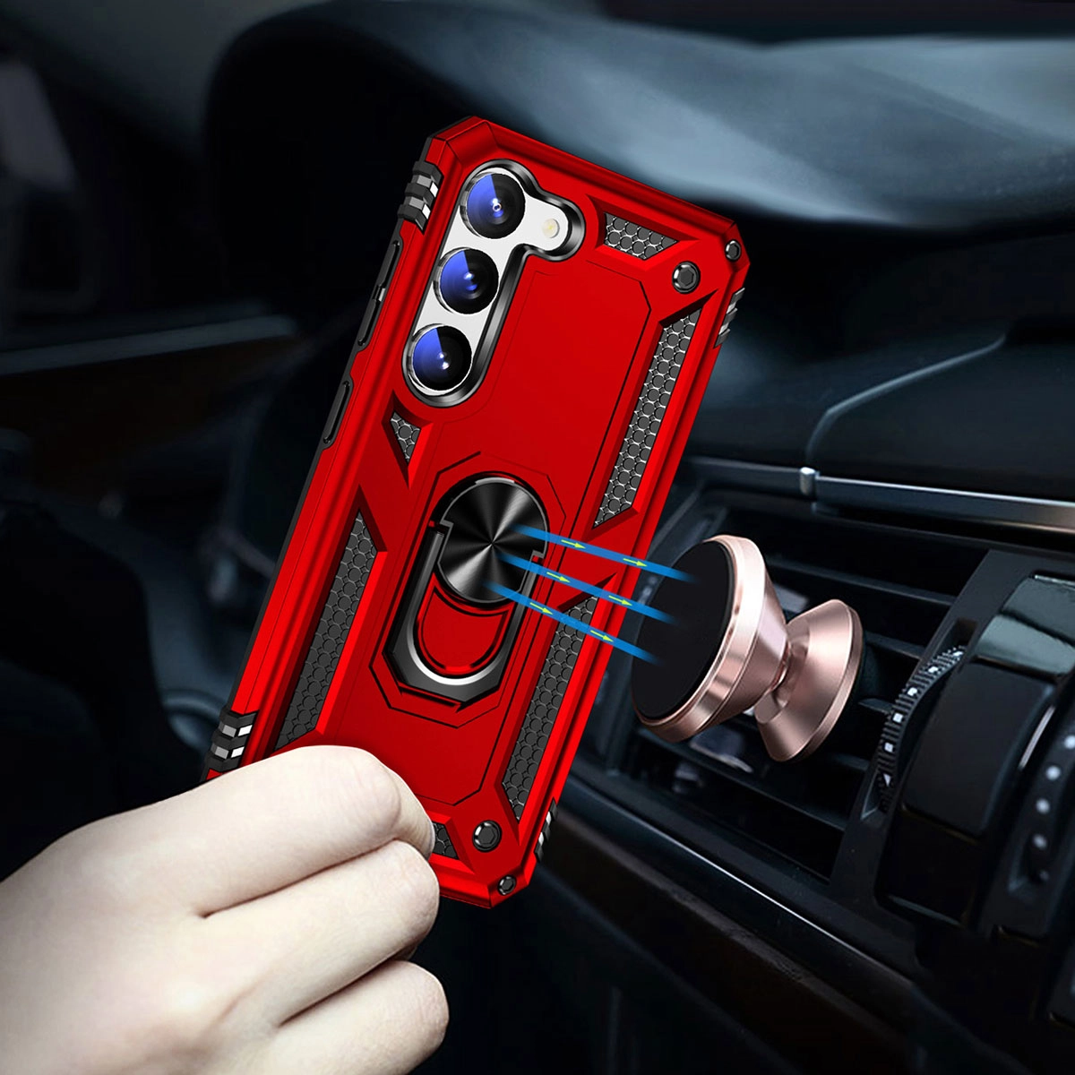 Galaxy Uyumlu S23 Kılıf Zore Vega Kapak-Kırmızı