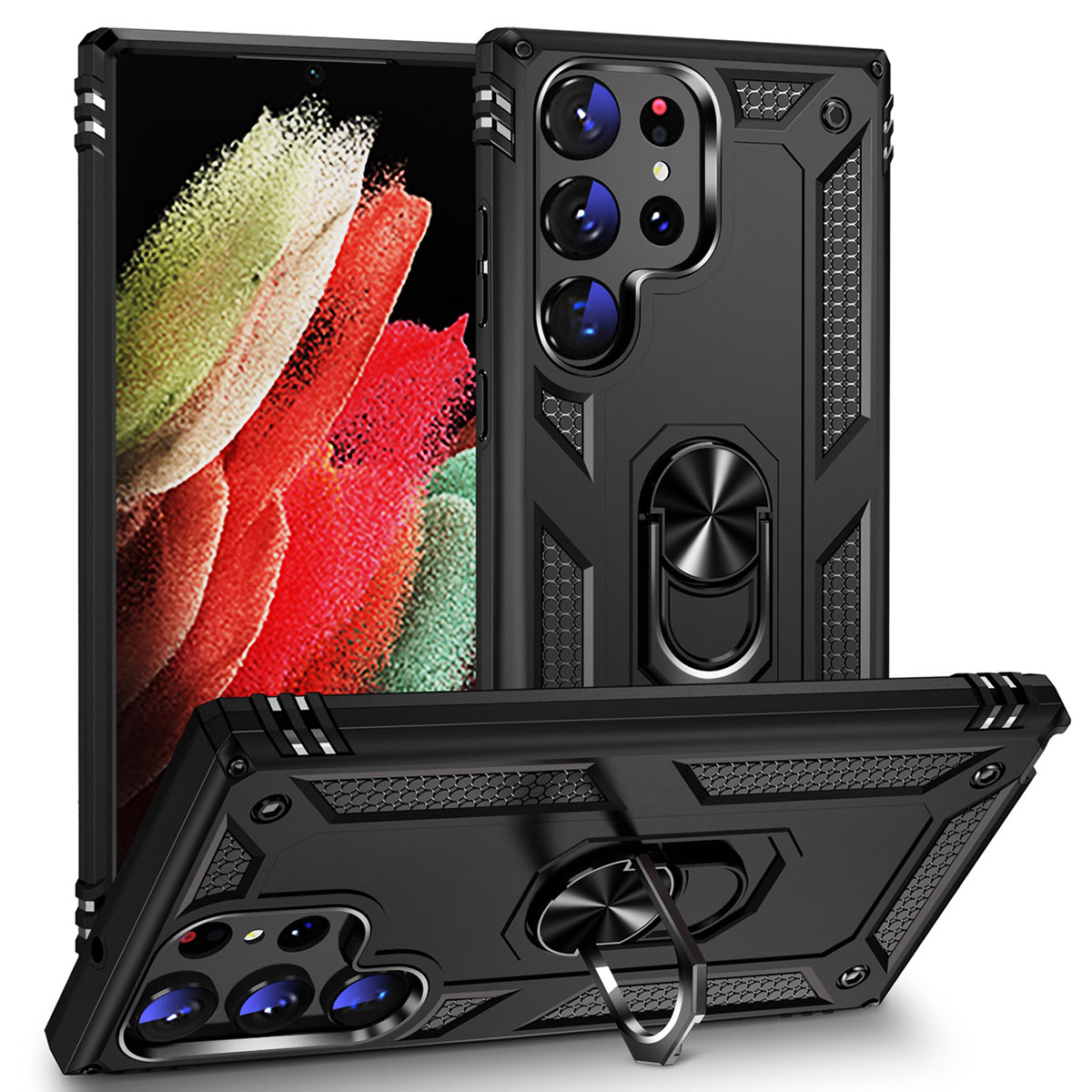 Galaxy Uyumlu S23 Ultra Kılıf Zore Vega Kapak-Siyah