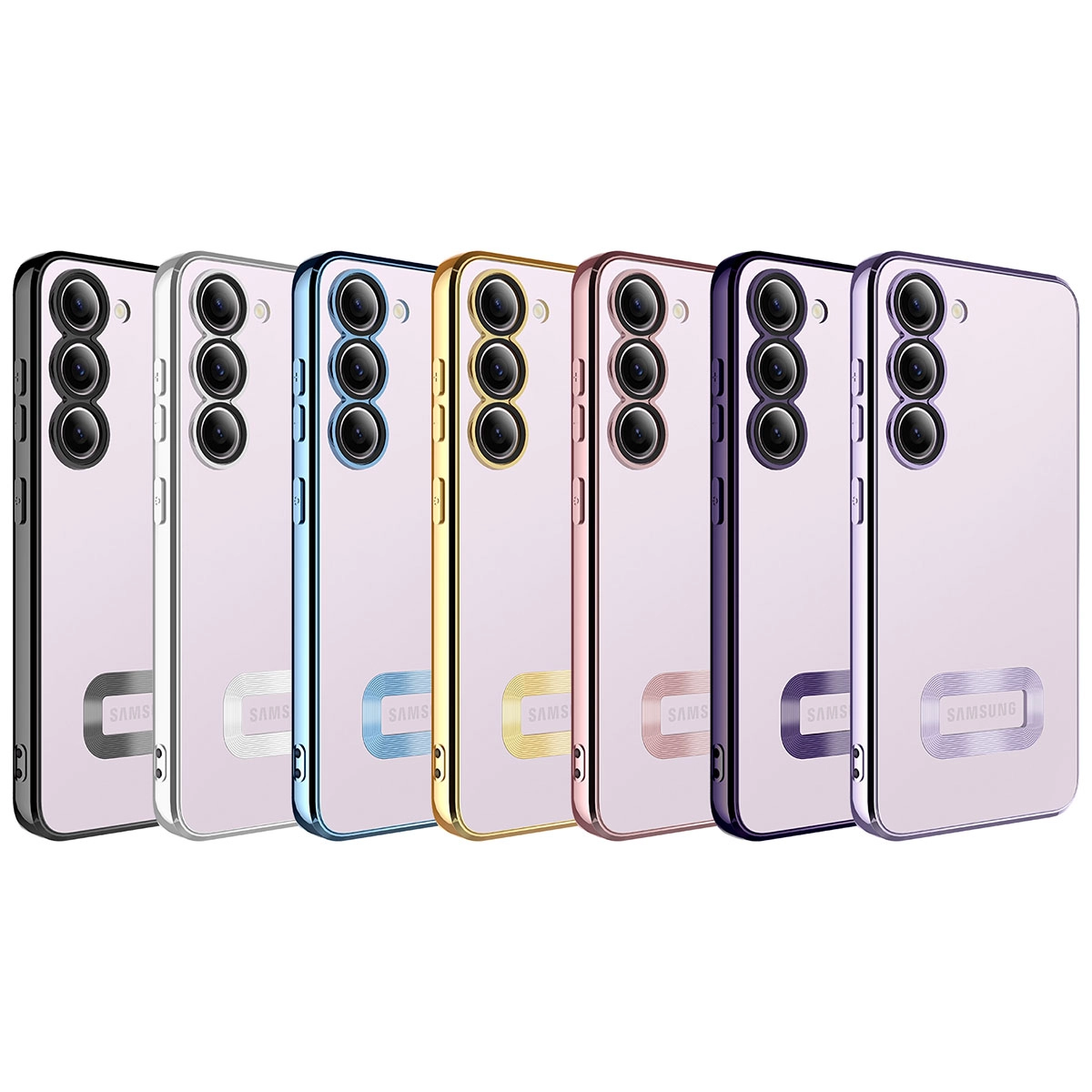 Galaxy Uyumlu S23 Plus Kılıf Kamera Korumalı Logo Gösteren Zore Omega Kapak