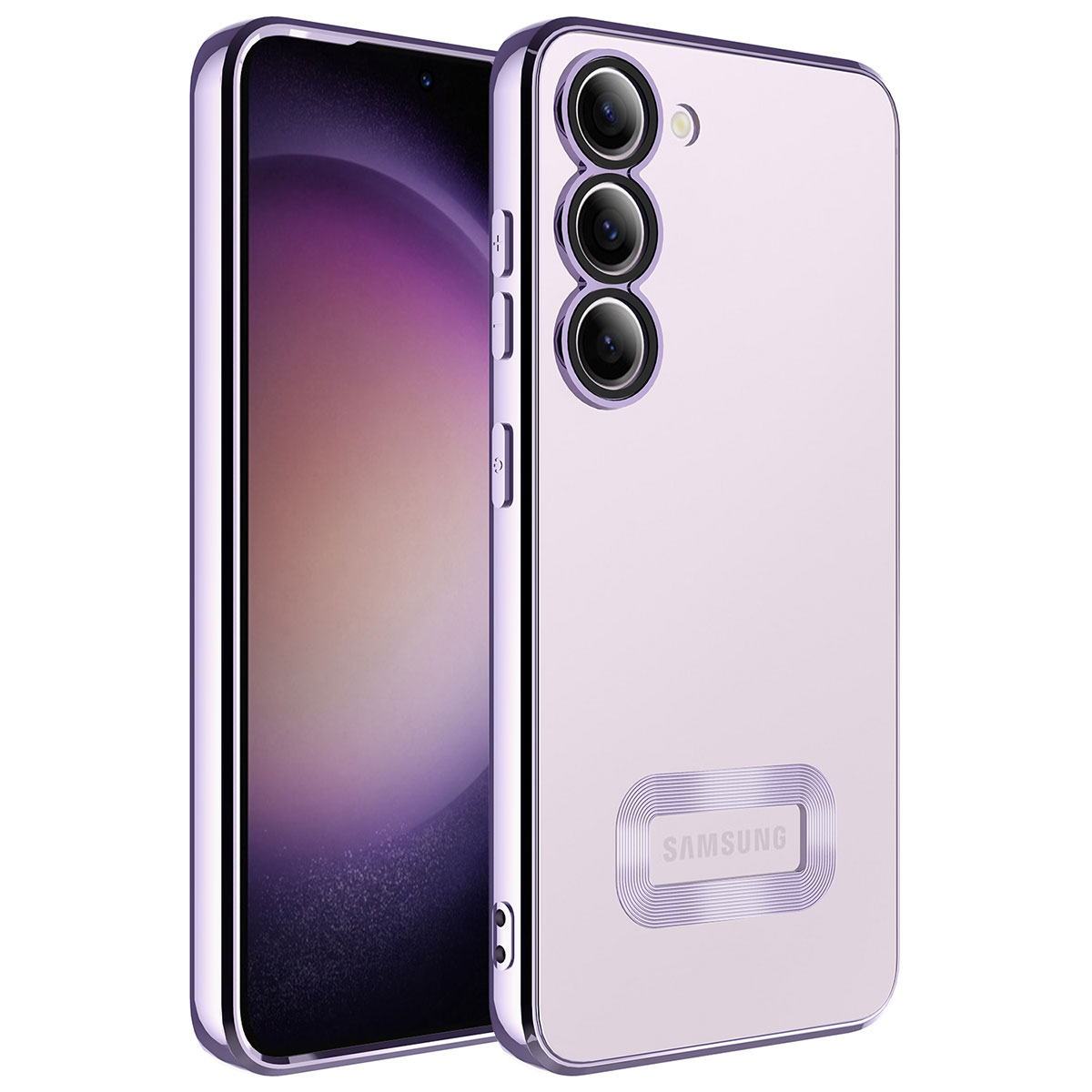 Galaxy Uyumlu S23 Plus Kılıf Kamera Korumalı Logo Gösteren Zore Omega Kapak
