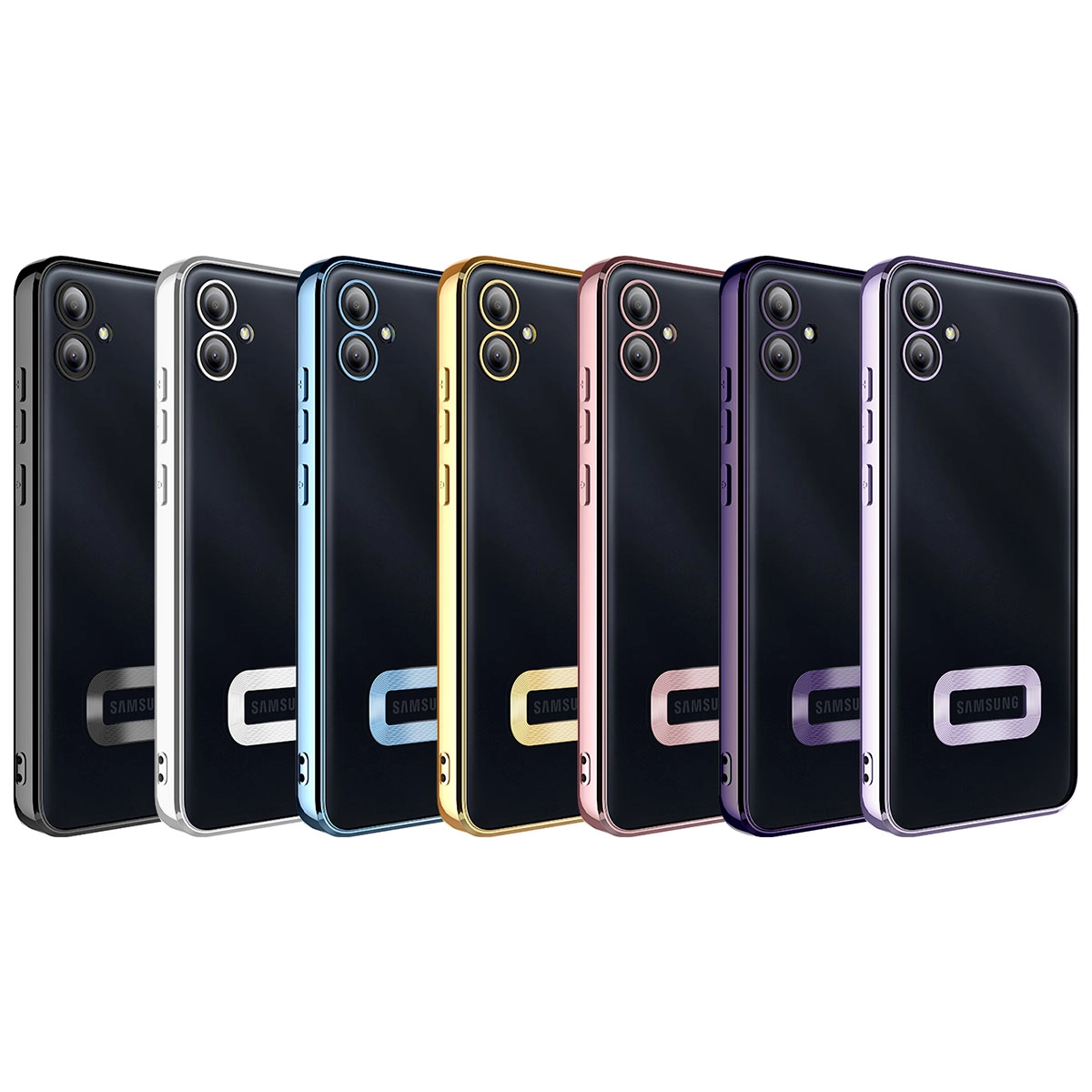 Galaxy Uyumlu A04E Kılıf Kamera Korumalı Logo Gösteren Zore Omega Kapak
