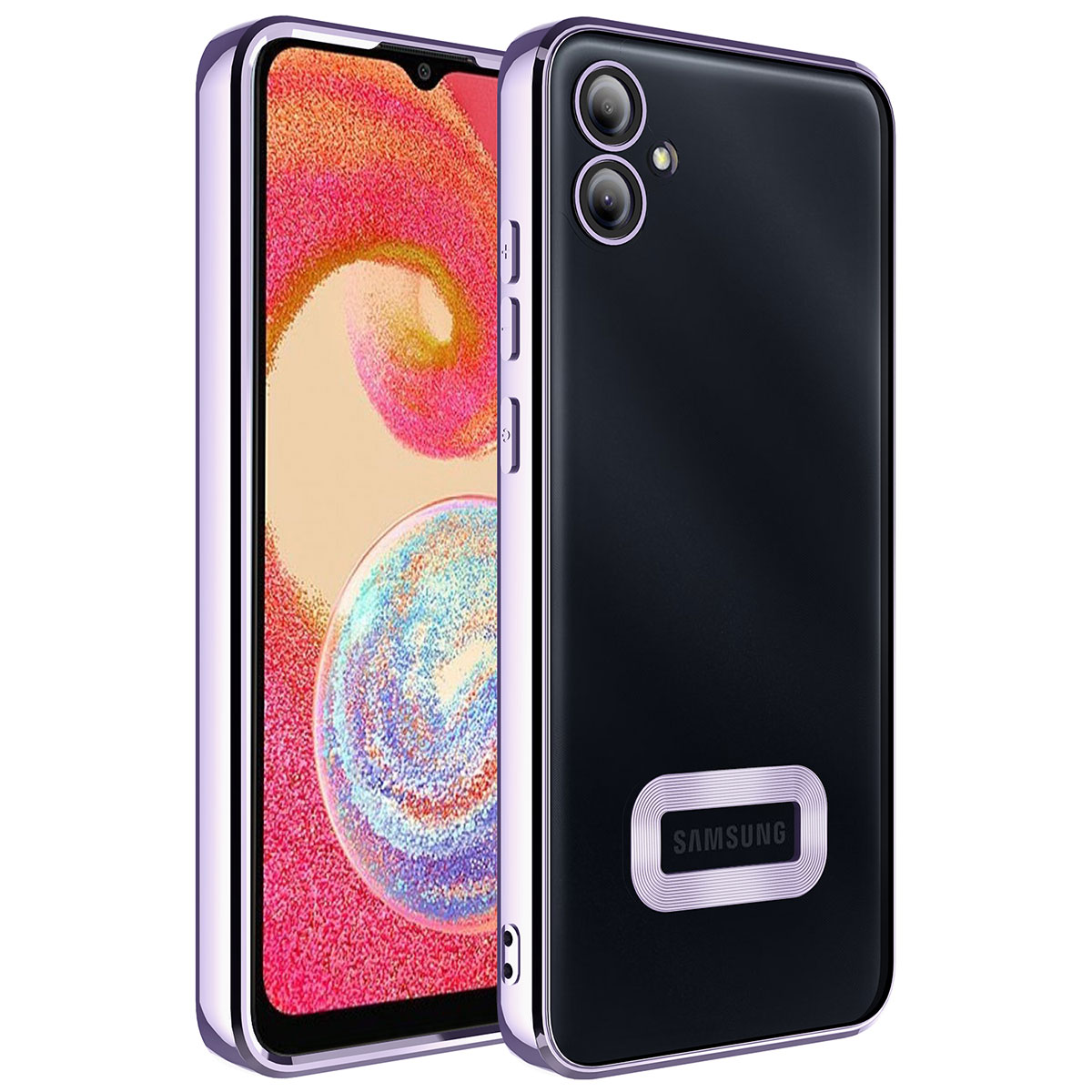 Galaxy Uyumlu A04E Kılıf Kamera Korumalı Logo Gösteren Zore Omega Kapak