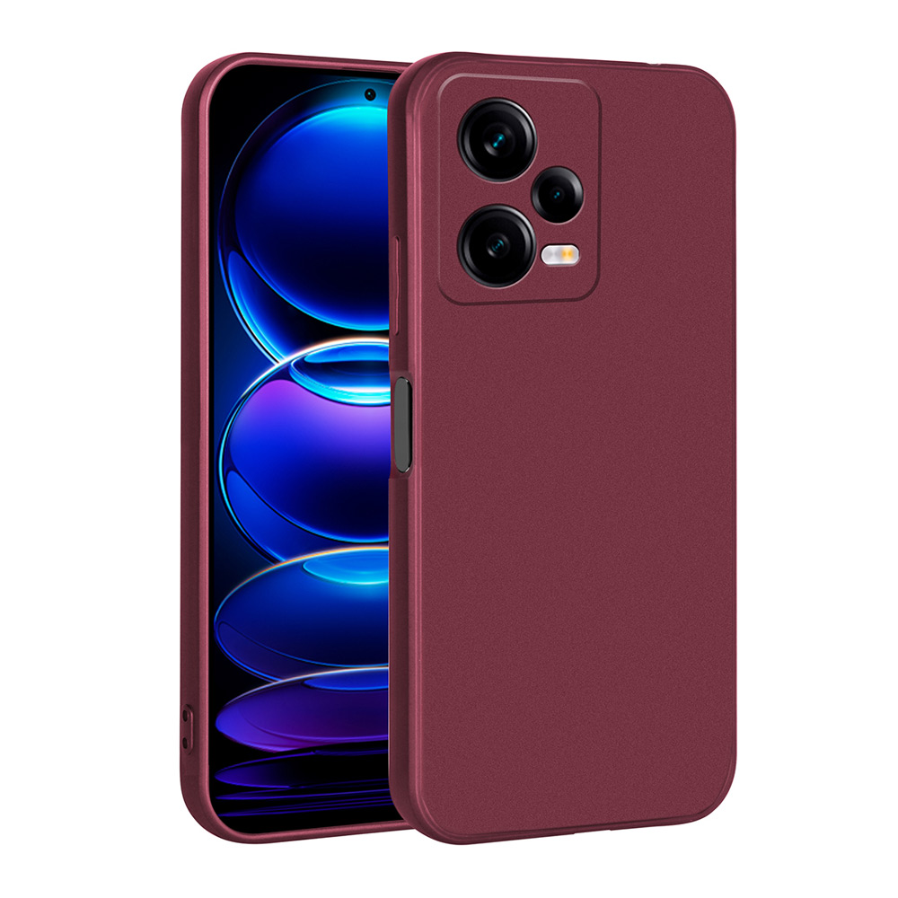 Xiaomi Uyumlu  Redmi Note 12 Pro 5G Kılıf Zore Premier Silikon Kapak-Mürdüm