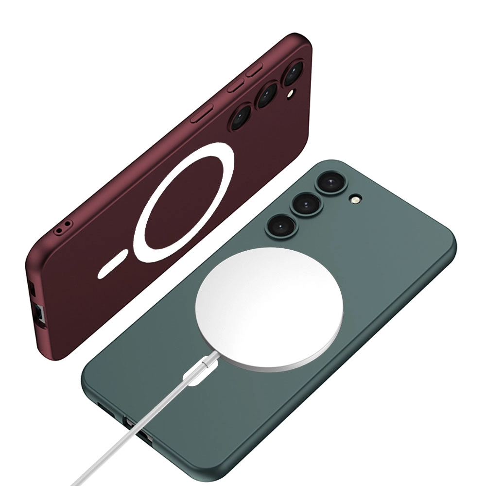Galaxy Uyumlu S23 Kılıf Wireless Şarj Özellikli Zore Kıpta M-safe Silikon Kapak