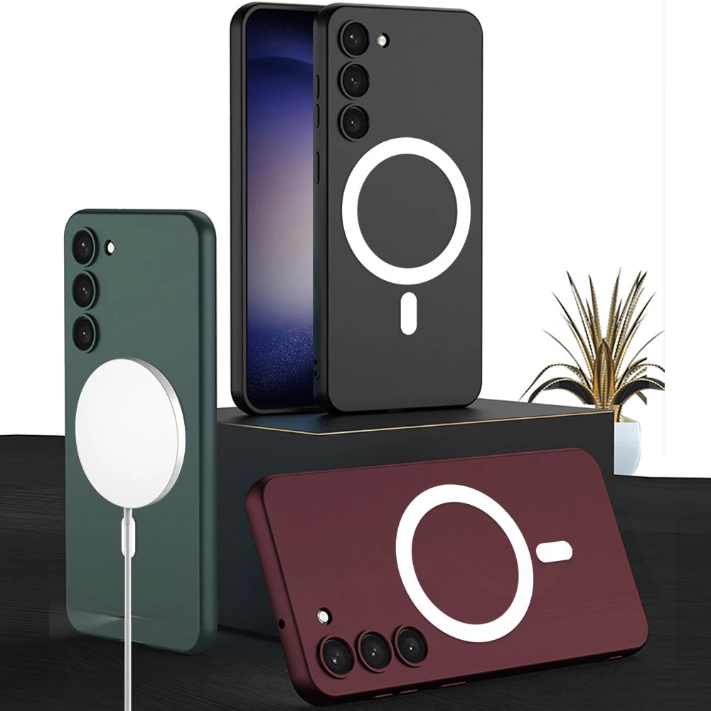 Galaxy Uyumlu S23 Plus Kılıf Wireless Şarj Özellikli Zore Kıpta M-safe Silikon Kapak