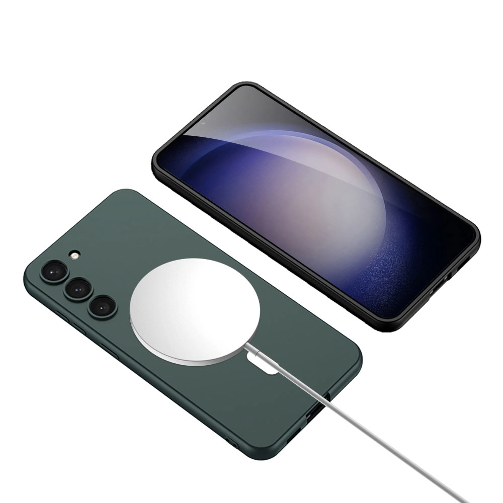 Galaxy Uyumlu S23 Plus Kılıf Wireless Şarj Özellikli Zore Kıpta M-safe Silikon Kapak