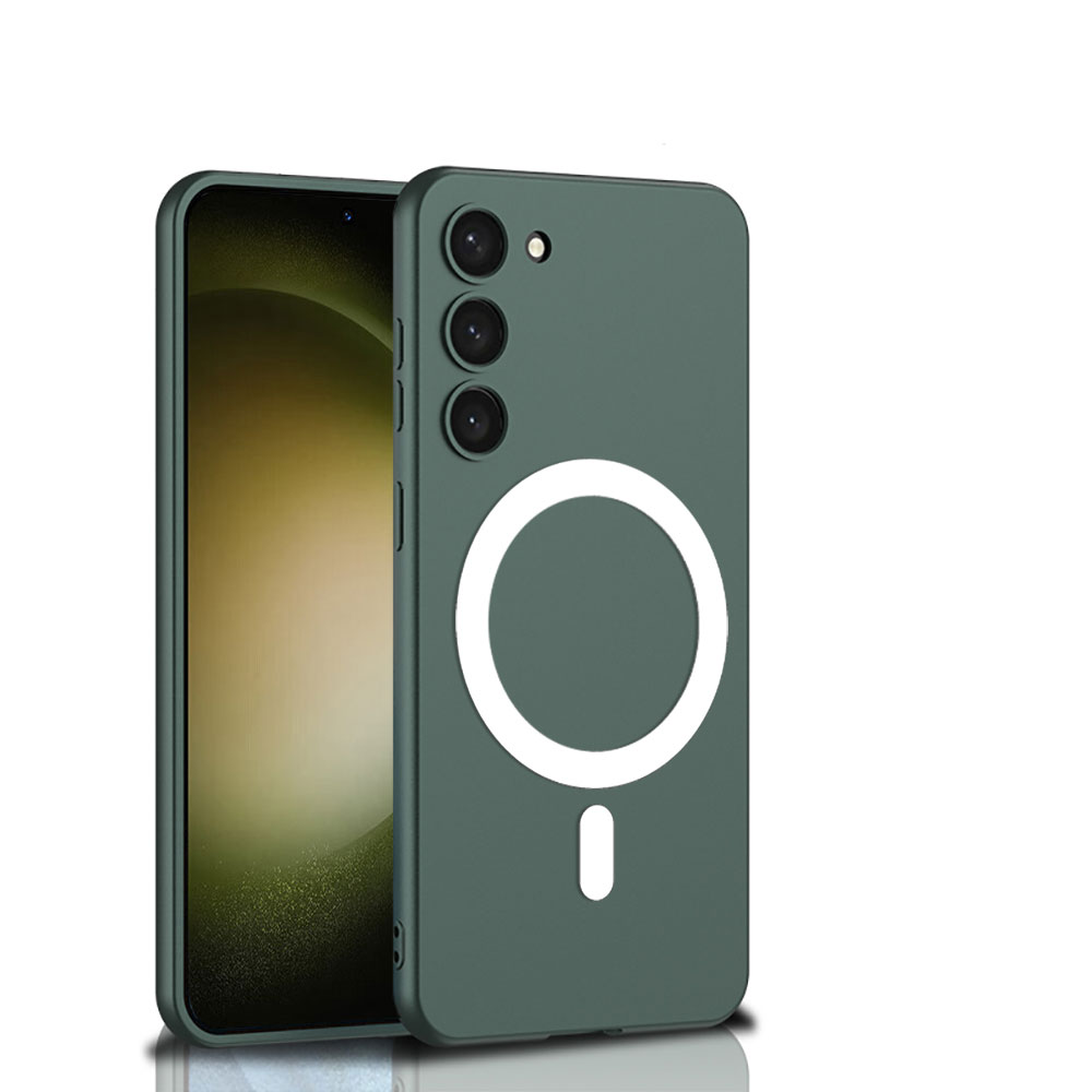 Galaxy Uyumlu S23 Plus Kılıf Wireless Şarj Özellikli Zore Kıpta M-safe Silikon Kapak